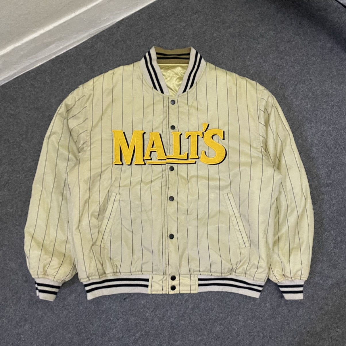 Vintage Vtg Suntory Boss Coffee Malts Beer Reversible Satin Varsity Size US XL / EU 56 / 4 - 1 Thumbnail