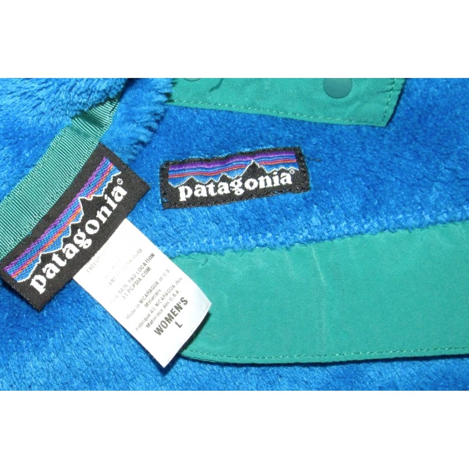 Patagonia PATAGONIA Blue Green Snap T Fleece Jacket Large Womens Size L / US 10 / IT 46 - 3 Thumbnail