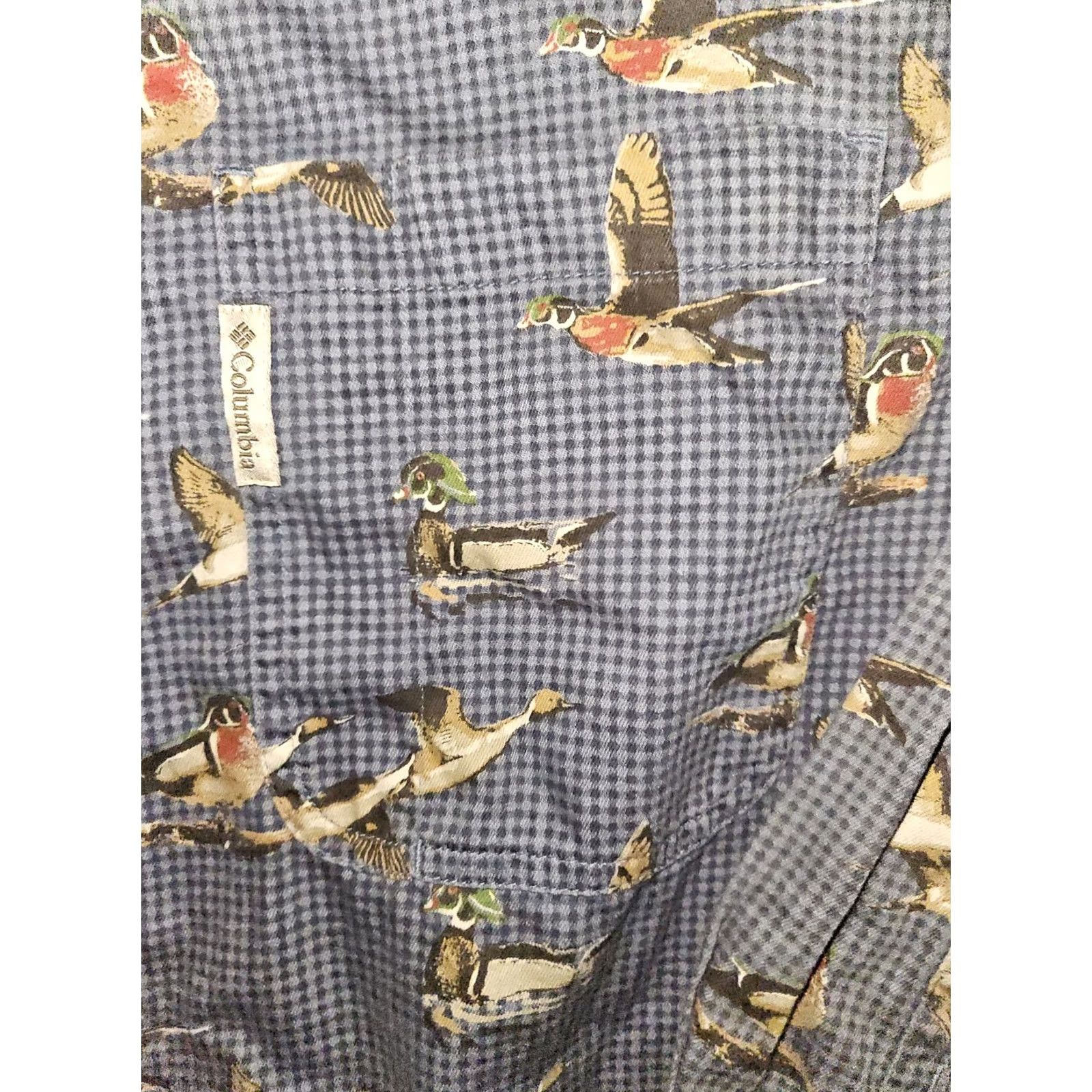 Vintage Columbia Button-Down Shirt Men L Long Sleeve Blue Ducks Gingham AOP” Size US L / EU 52-54 / 3 - 5 Thumbnail