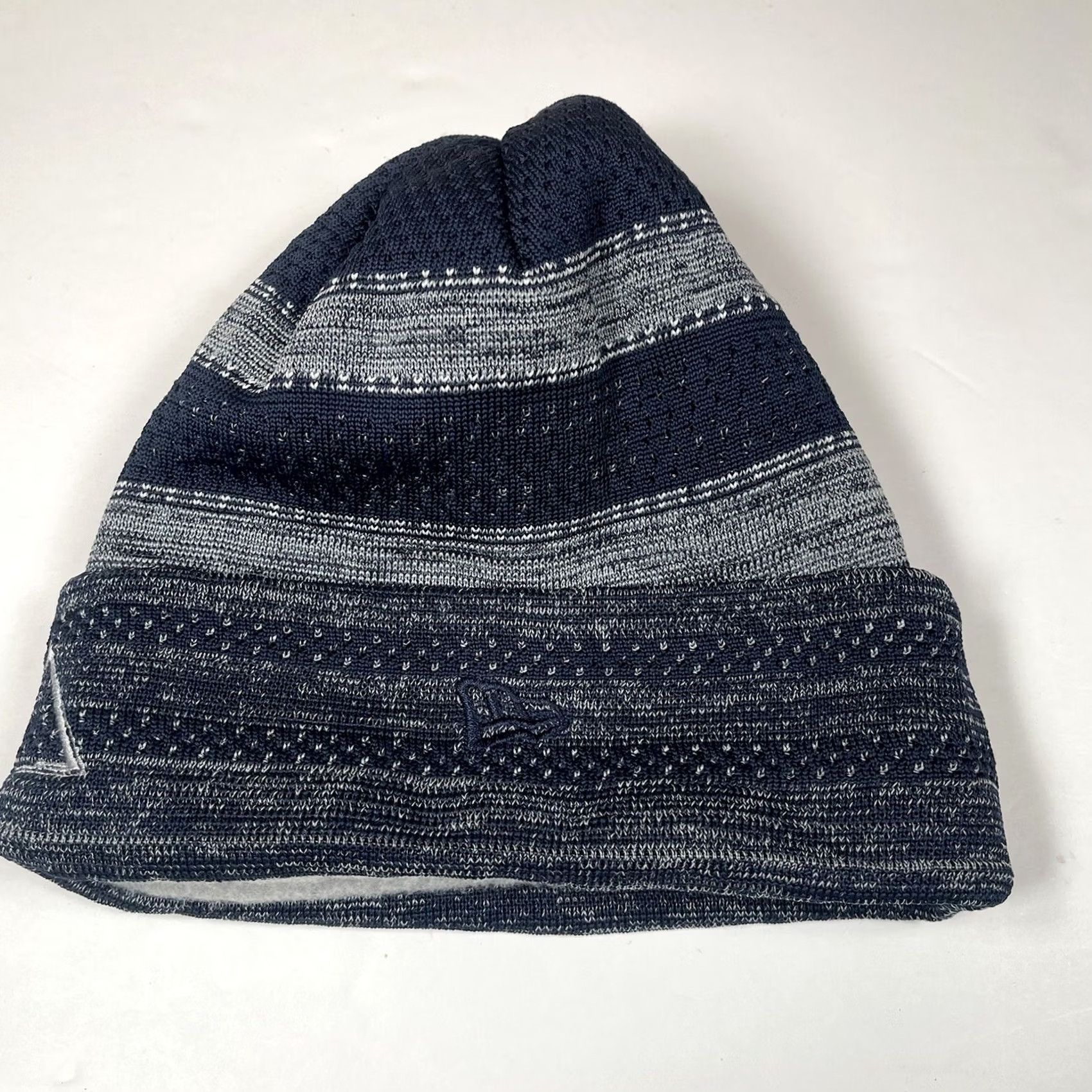 New Era New Era Beanie Adults Winter Snow Hat Cap 100% Polyester Navy Gray Striped Multicolor Size ONE SIZE - 3 Thumbnail