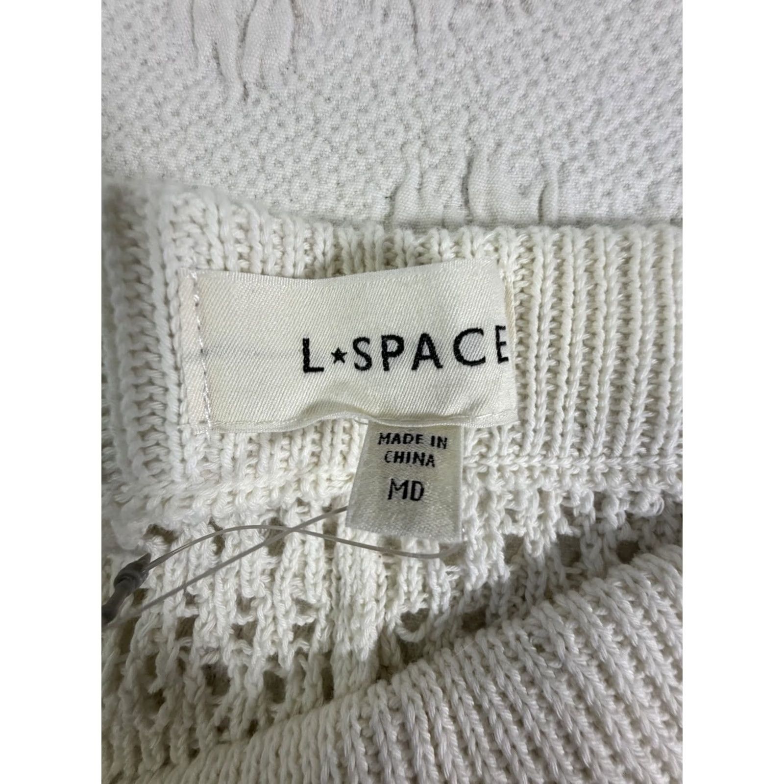 Vintage L Space Golden Hour White Crochet Pants Coverup Sz M Boho Size 32" / US 10 / IT 46 - 7 Thumbnail
