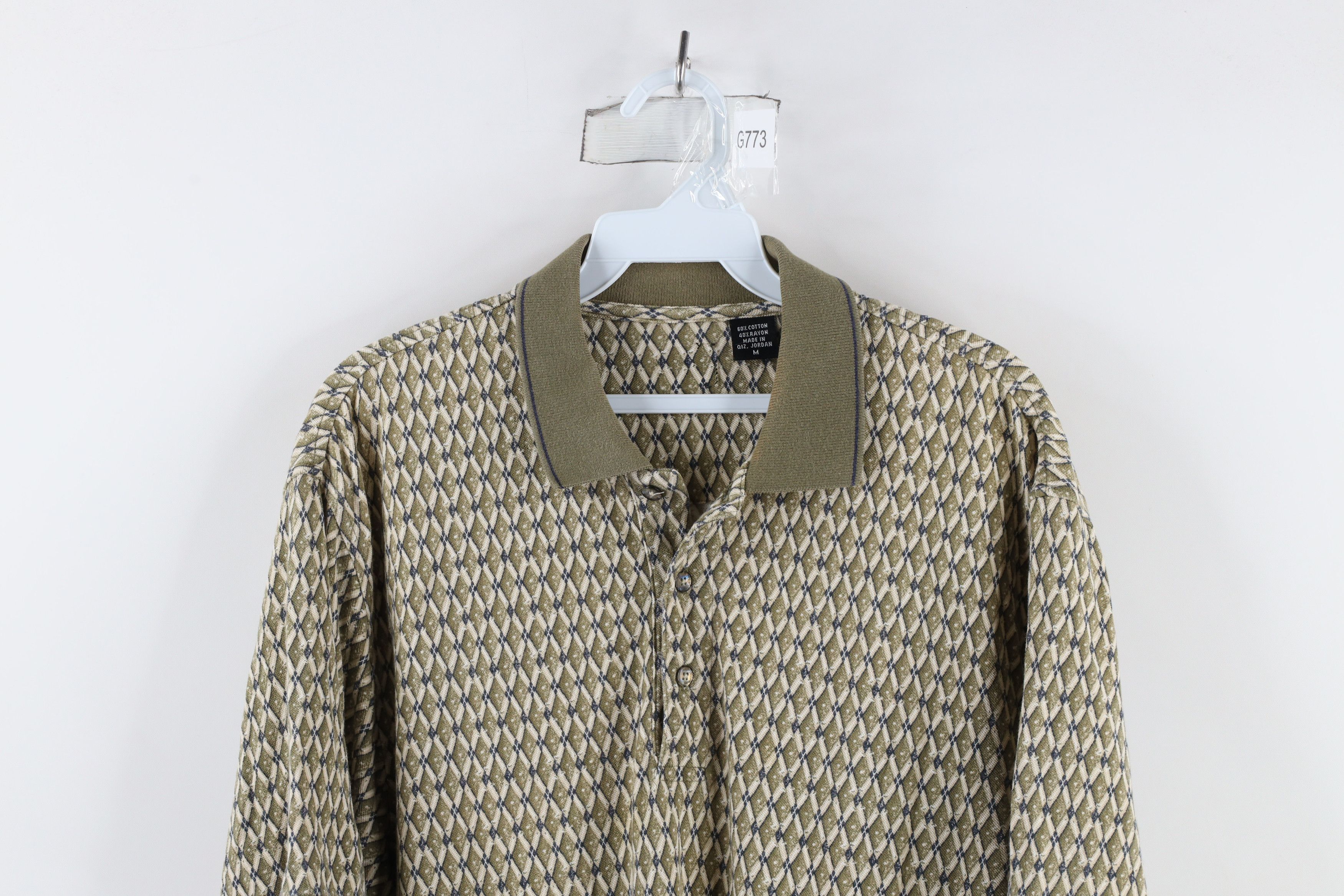 Vintage Vintage 90s Streetwear Diamond Knit Collared Golf Polo Shirt Size US M / EU 48-50 / 2 - 2 Thumbnail