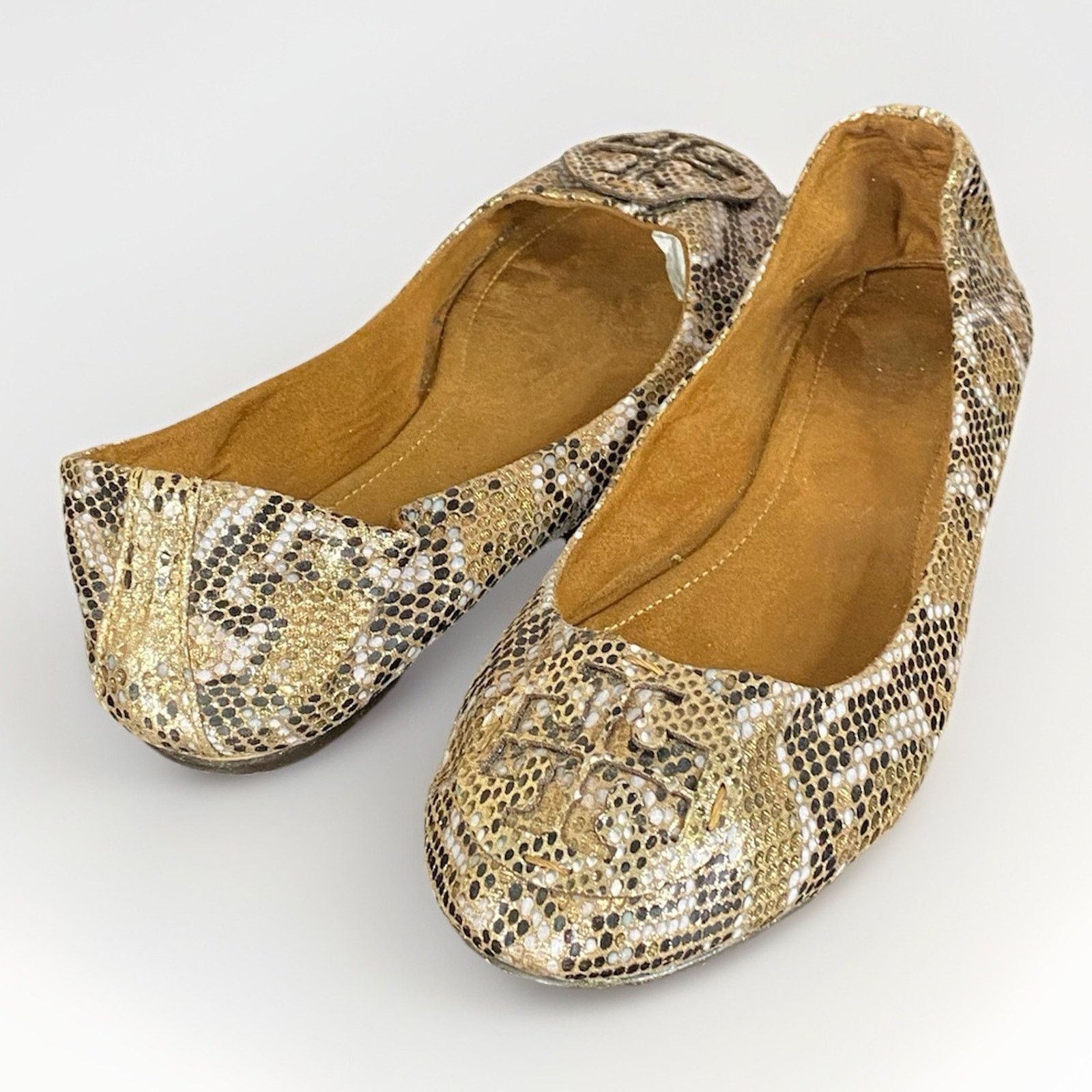 Tory Burch Tory Burch 7.5 Reva Ballet Flat Ballerina Leather Snakeskin Size US 7.5 / IT 37.5 - 3 Thumbnail