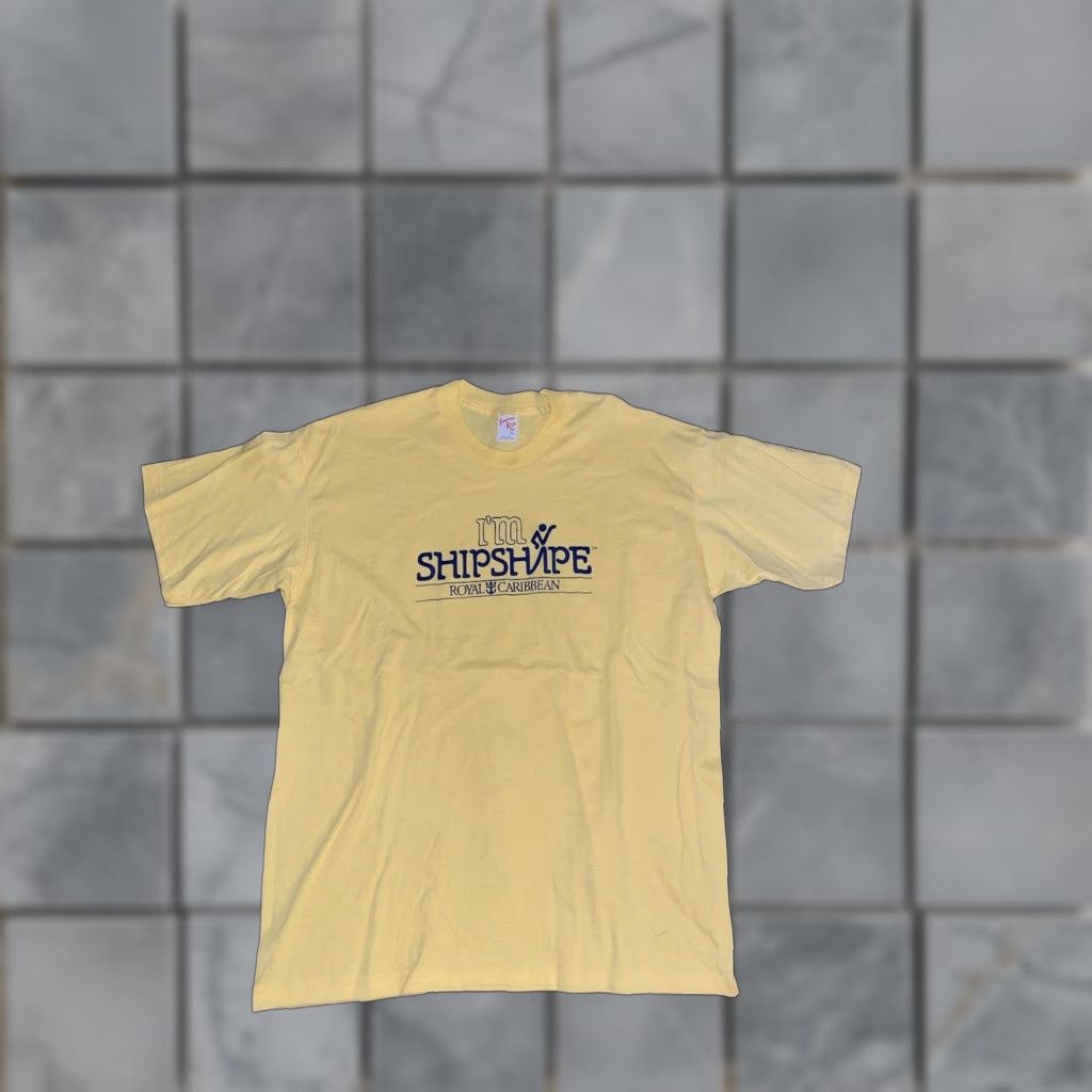 Vintage VINTAGE Royal Caribbean Shirt Men's XL Yellow Blue Single Stitch 90s Screen Stars T-Shirt Size US XL / EU 56 / 4 - 1 Thumbnail