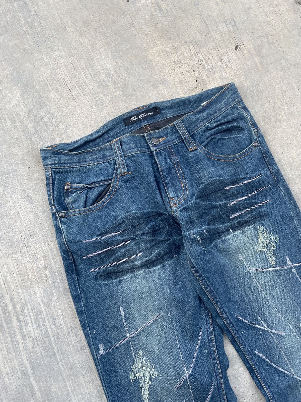 Kapital 💥RARE💥ROOT THREE WHISKER DISTRESSED FLARE JEANS PUNK ARCHIVE Size US 30 / EU 46 - 3 Thumbnail
