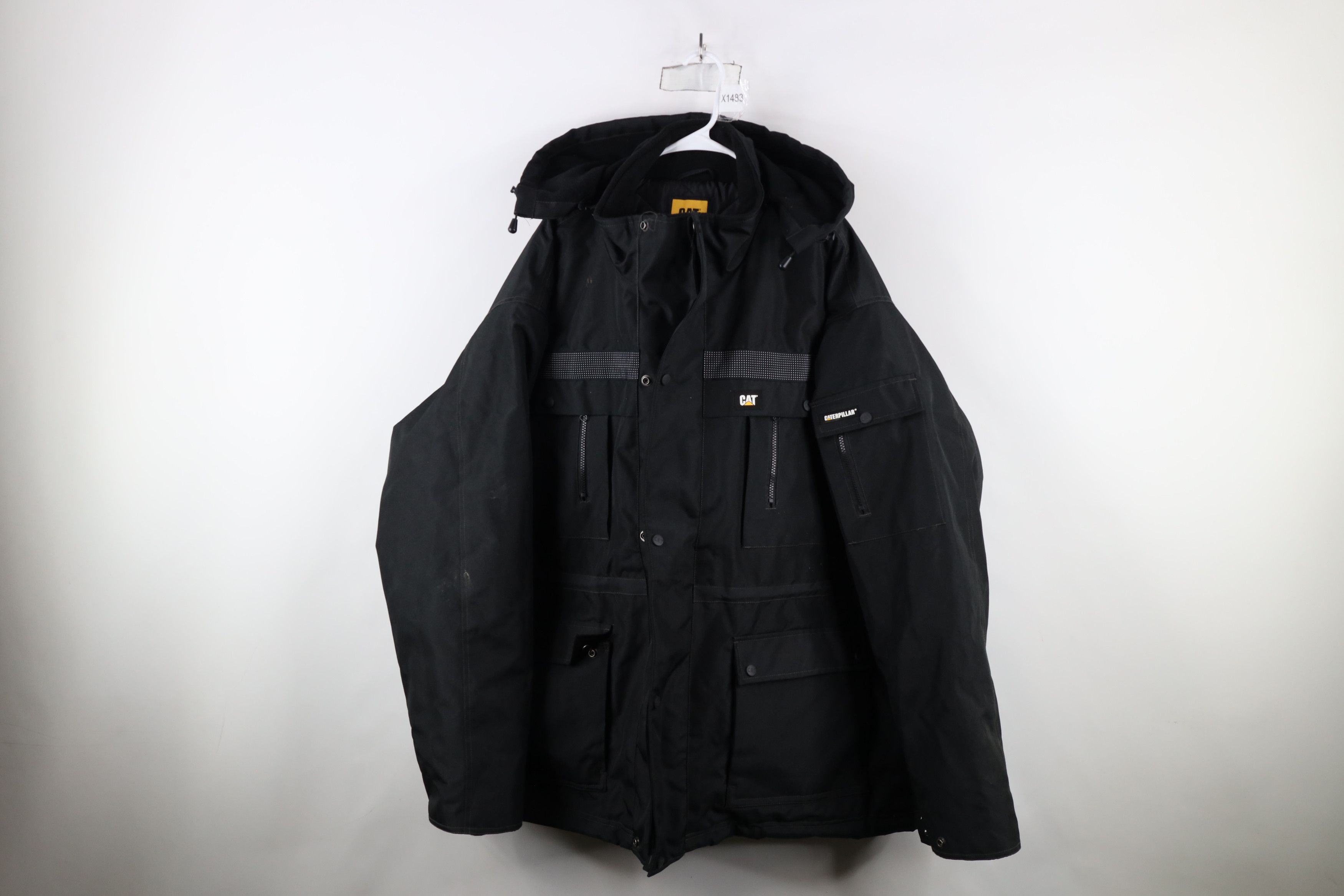 Caterpillar × Vintage Vintage Caterpillar Quilted Hooded Heavy Duty Jacket Black Size US XXL / EU 58 / 5 - 1 Thumbnail