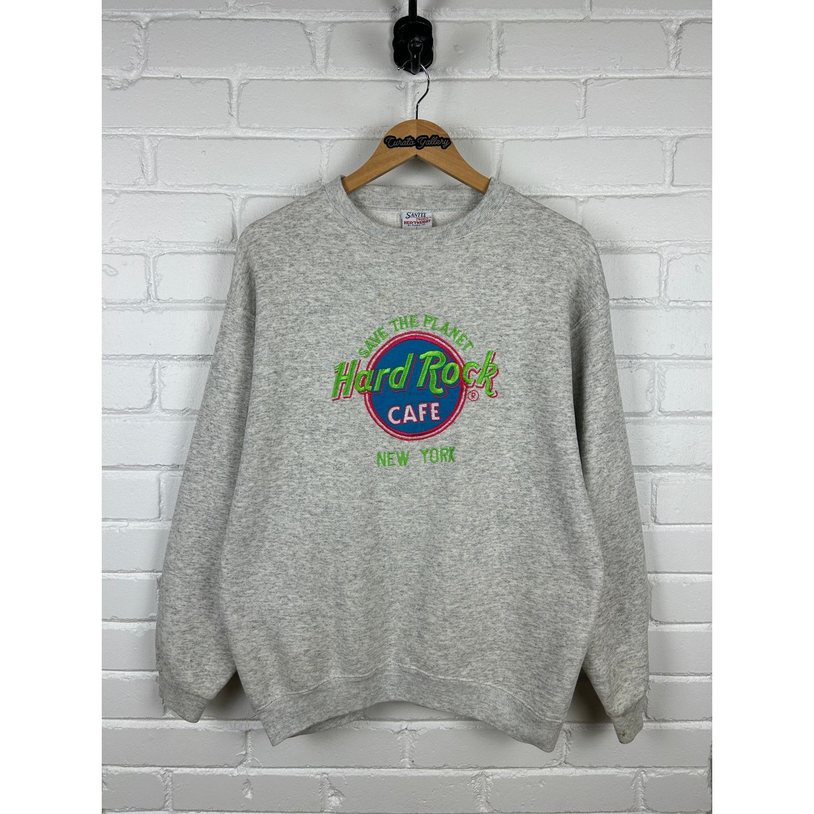 Vintage Vintage 90s Hard Rock Cafe New York Embroidered Crew Size L Size US L / EU 52-54 / 3 - 1 Thumbnail