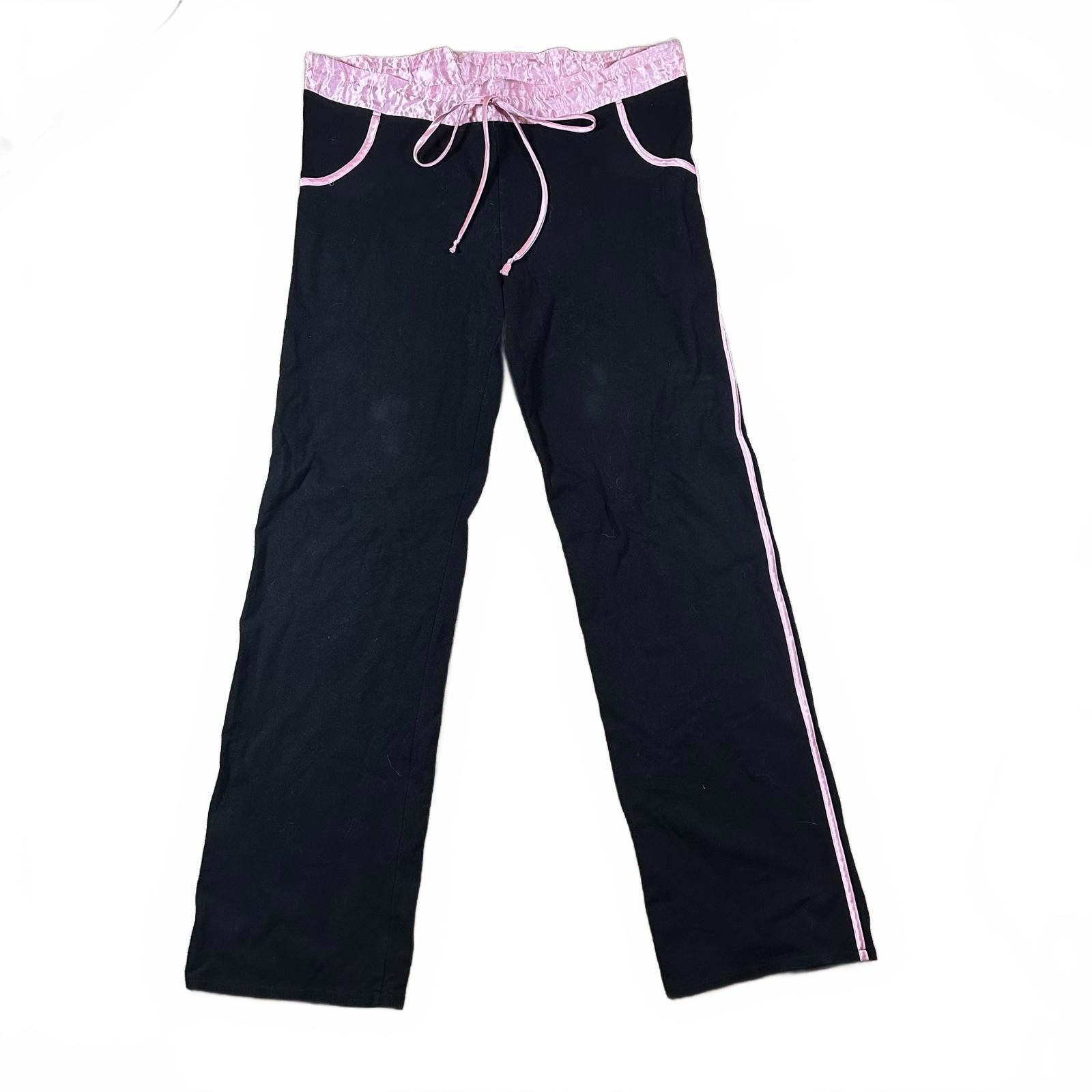 Other Women’s Tracksuit Pajama Set Size Black Silk Pink Trim M Y2K Size M / US 6-8 / IT 42-44 - 6 Thumbnail