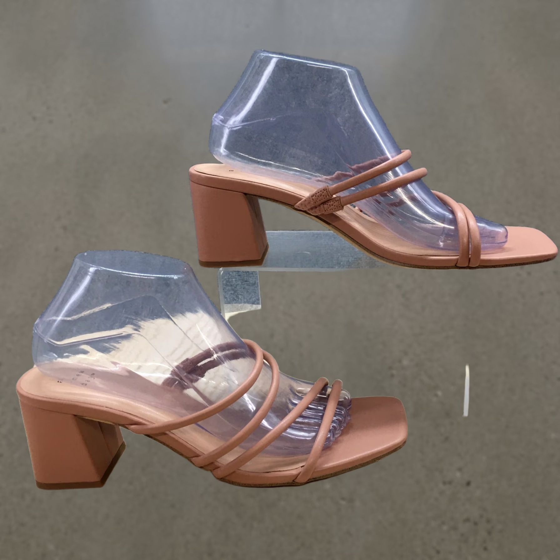 Vintage A New Day Blakely Sandals Womens 9.5 Beige Slide Heels ZStrap Pink Beige Casual Block 3 in Womens Shoes Size US 10 / IT 40 - 1 Thumbnail