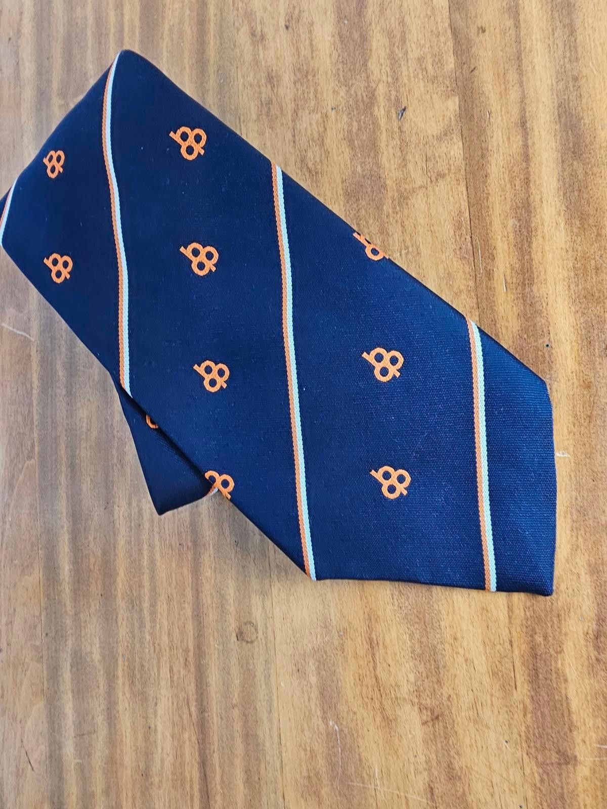Tudor NWT Tudor Tie Navy Blue Mens Orange Pattern Size ONE SIZE - 1 Thumbnail