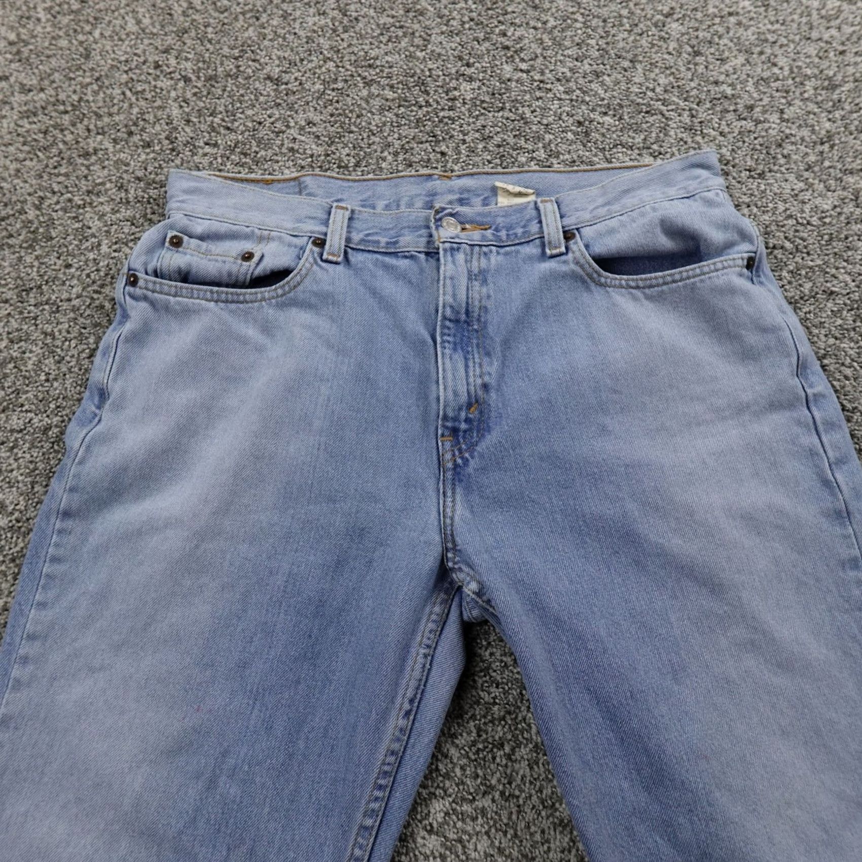 Levi's VINTAGE Levi's Jeans Womens 14 Dark Blue Denim 505 Straight Lower Rise Y2K 00s Mens Womens Girls Boys Size 36" / US 14 / IT 50 - 6 Thumbnail