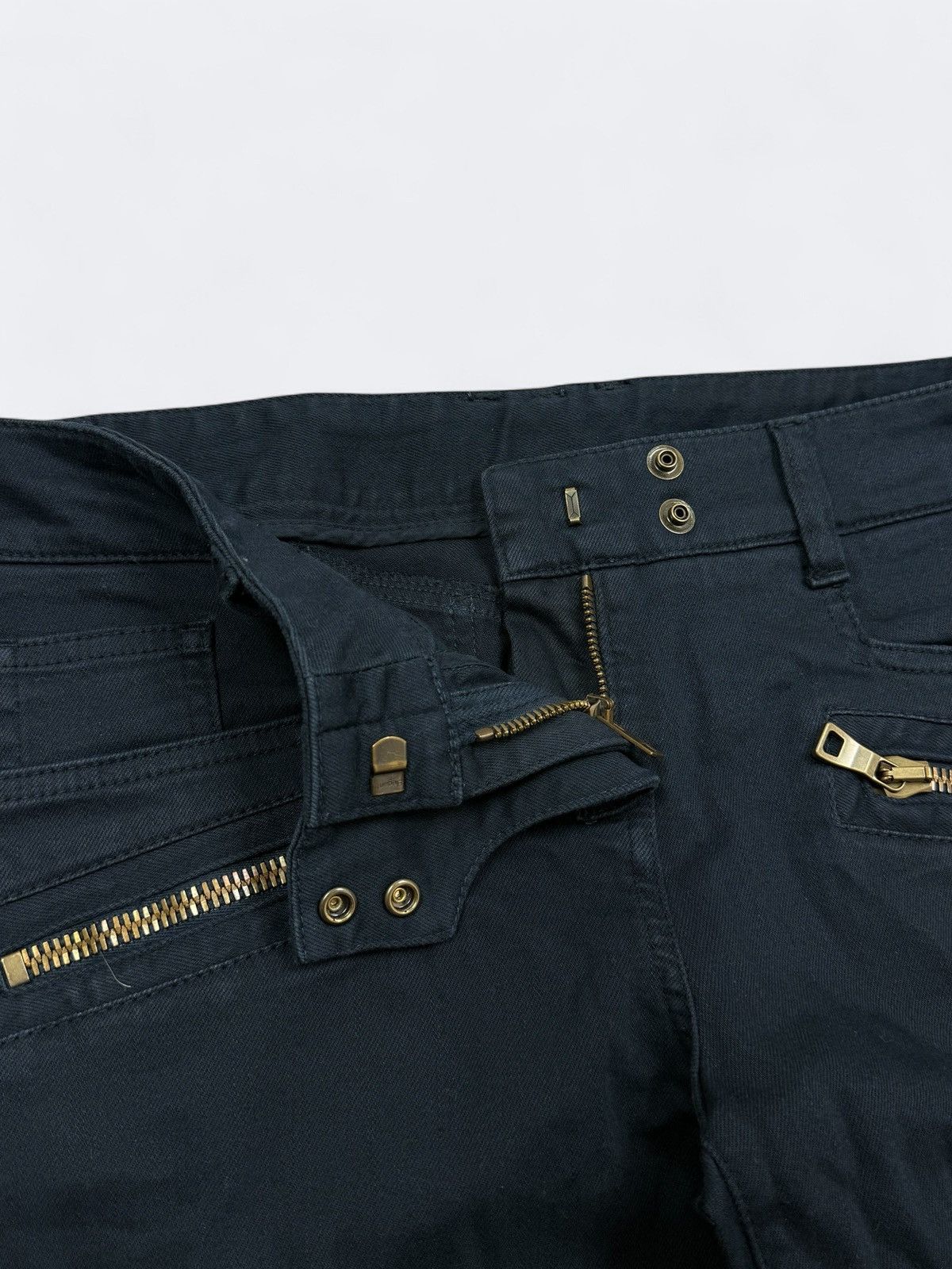 Balmain Balmain Navy Biker Jeans Pants Size 26" / US 2 / IT 38 - 8 Thumbnail