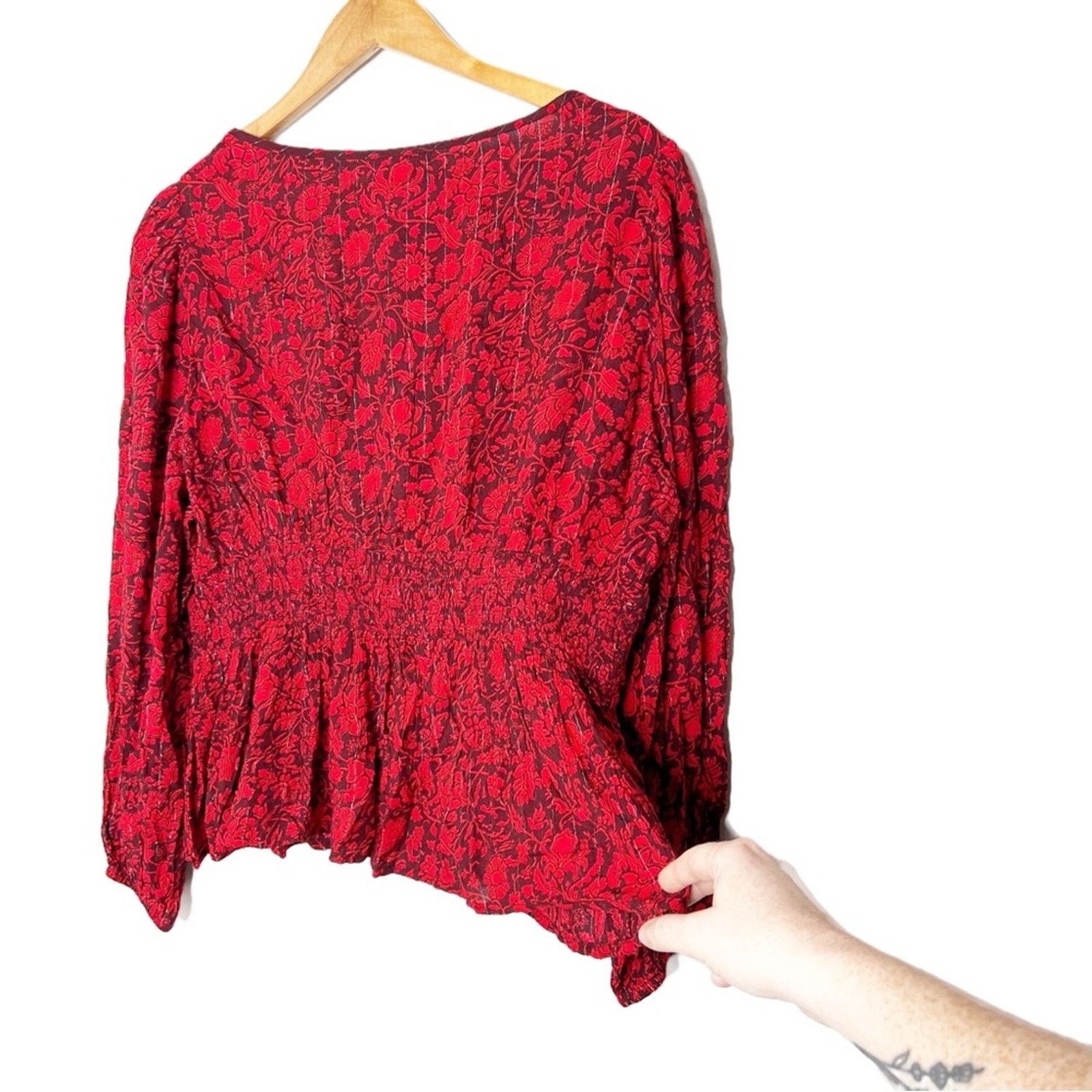 Target Basics New with Tag Knox Rose Women’s Floral Peplum Blouse Top Size XXL / US 16-18 / IT 52-54 - 10 Thumbnail