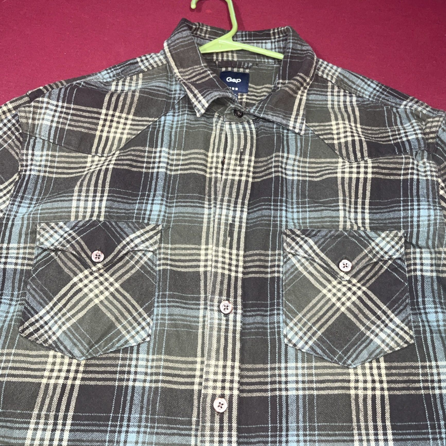 Gap GAP Button-Up Shirt Men XL Flannel Plaid Brown Blue Western Long Sleeve Size US XL / EU 56 / 4 - 3 Thumbnail