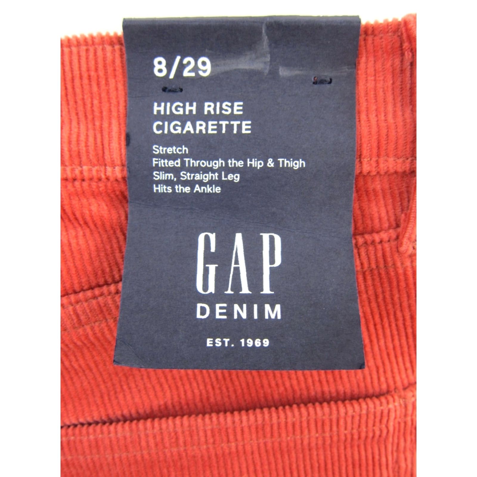 Gap GAP Pink High Rise Slim Straight Corduroy Pants / 8 | NWT | Cotton Stretch | Women’s Cigarette Pant | 29” Inseam Size 30" / US 8 / IT 44 - 3 Thumbnail