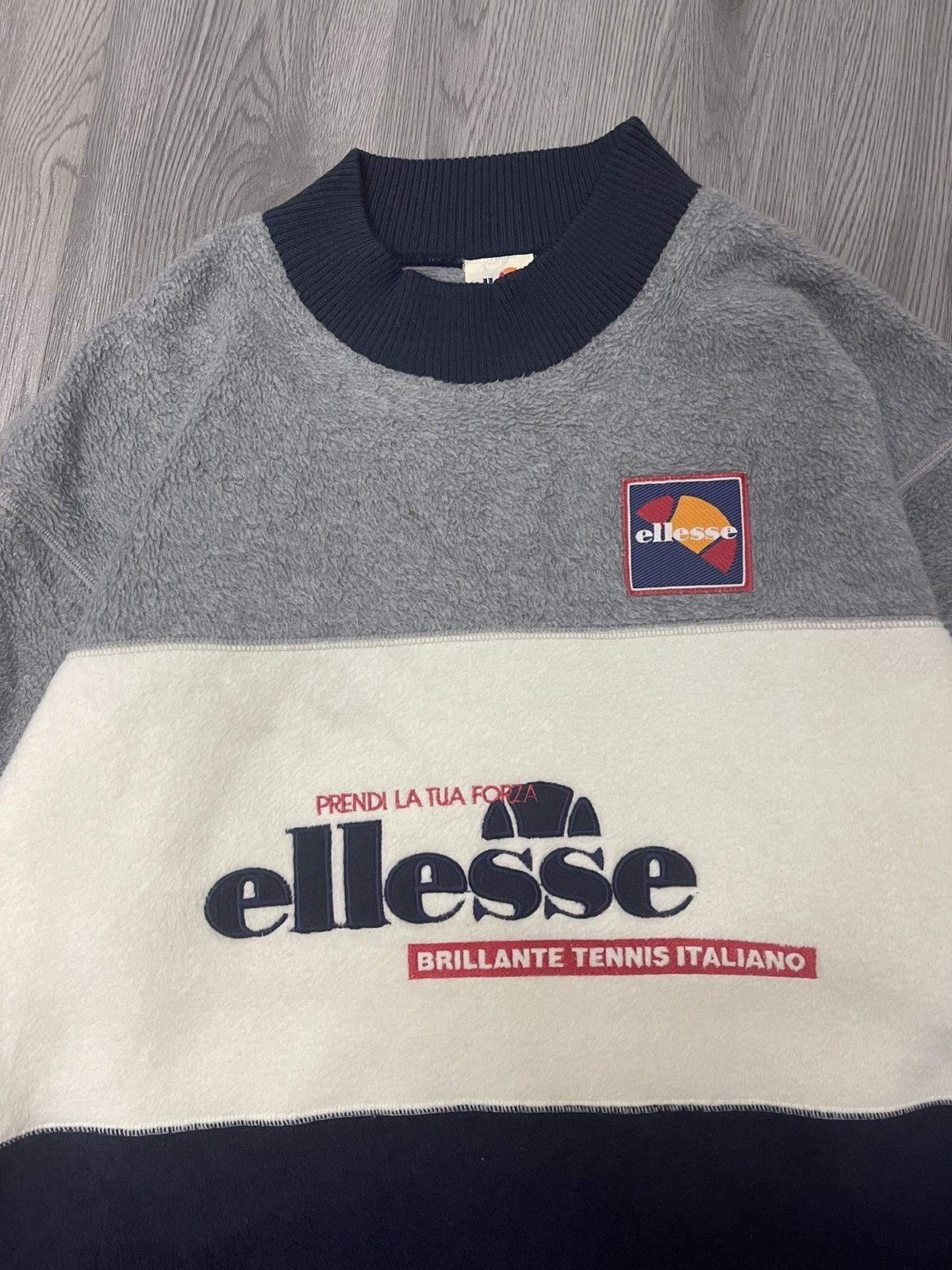 Vintage Vintage Ellese tricolour fleece pullover Size US M / EU 48-50 / 2 - 3 Thumbnail