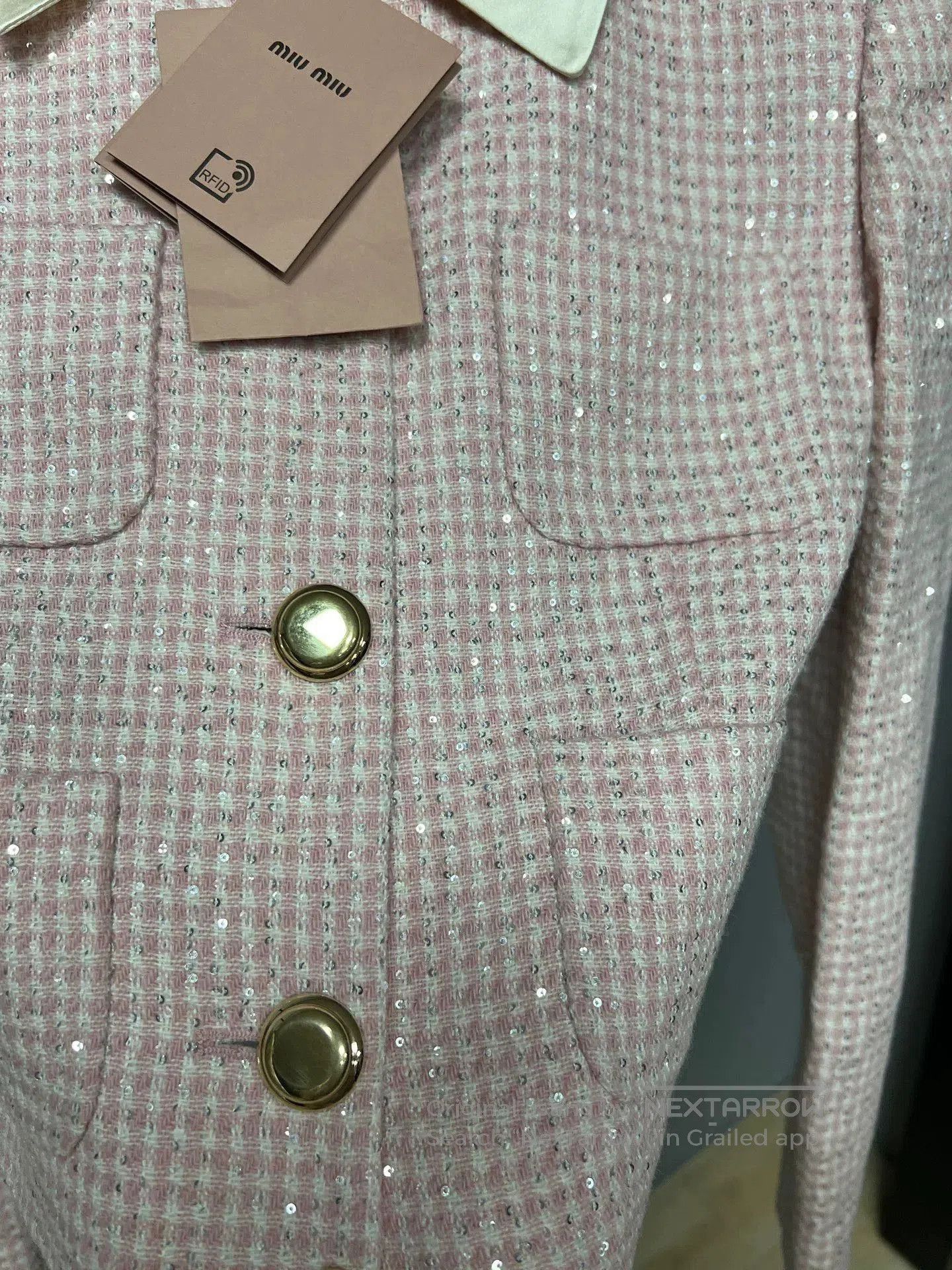Miu Miu pink embellished cropped jacket. Size M / US 6-8 / IT 42-44 - 3 Thumbnail