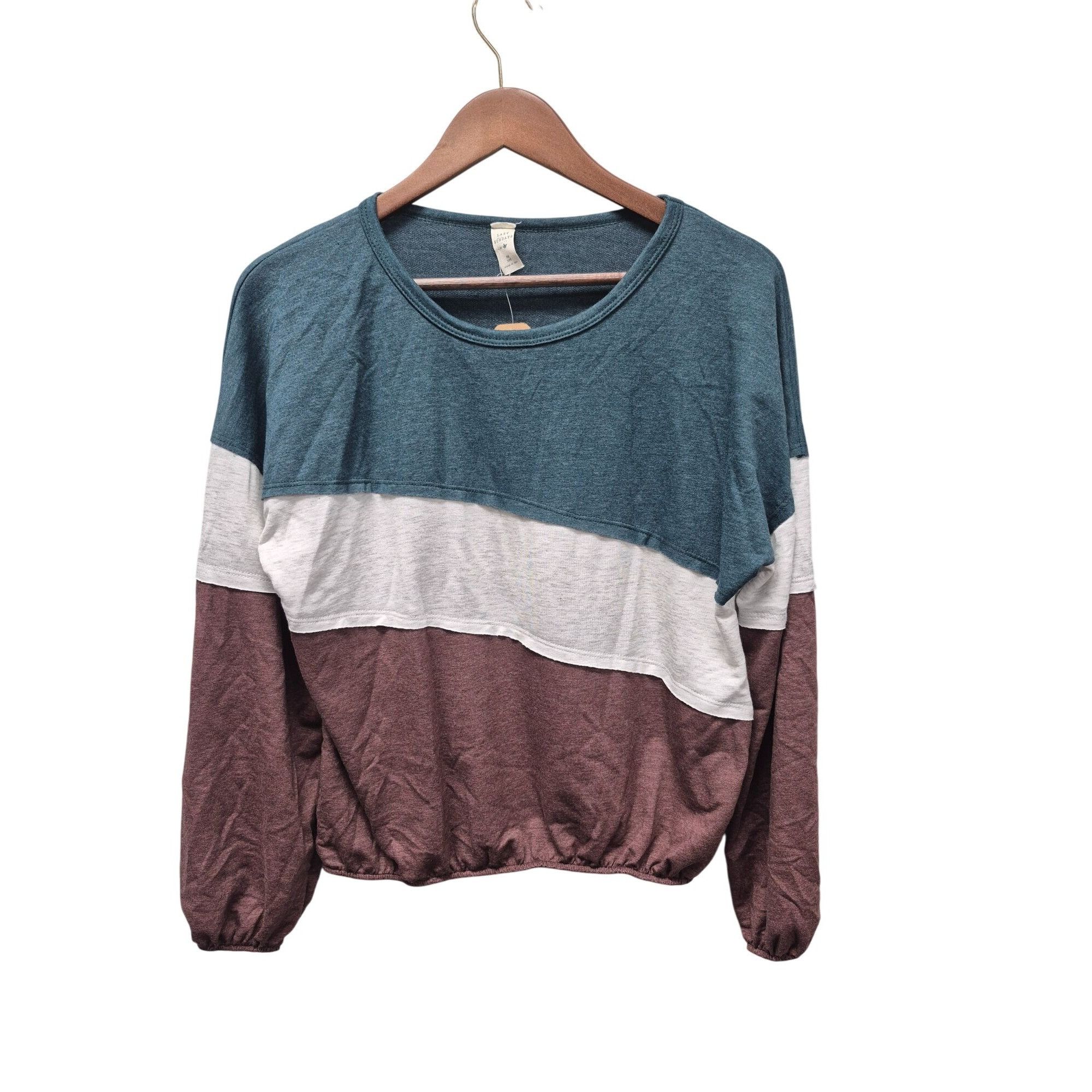 Other Lazy Sundays Color Block Soft Knit Pullover Sweatshirt Made Size M / US 6-8 / IT 42-44 - 2 Thumbnail