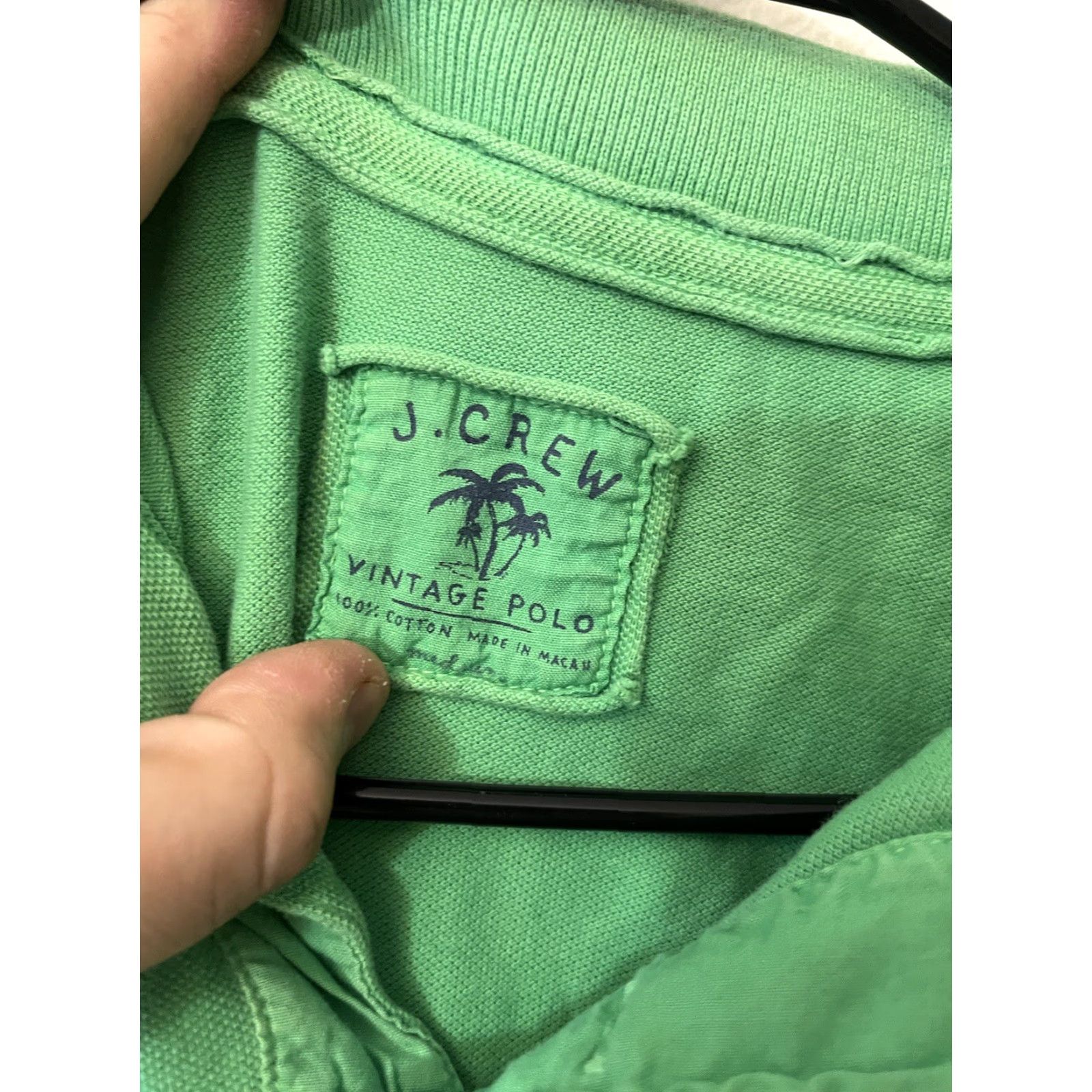 J.Crew VINTAGE J.CREW Polo Shirt Men's Medium Green Solid Classic Preppy 80s 90s Size US M / EU 48-50 / 2 - 4 Thumbnail