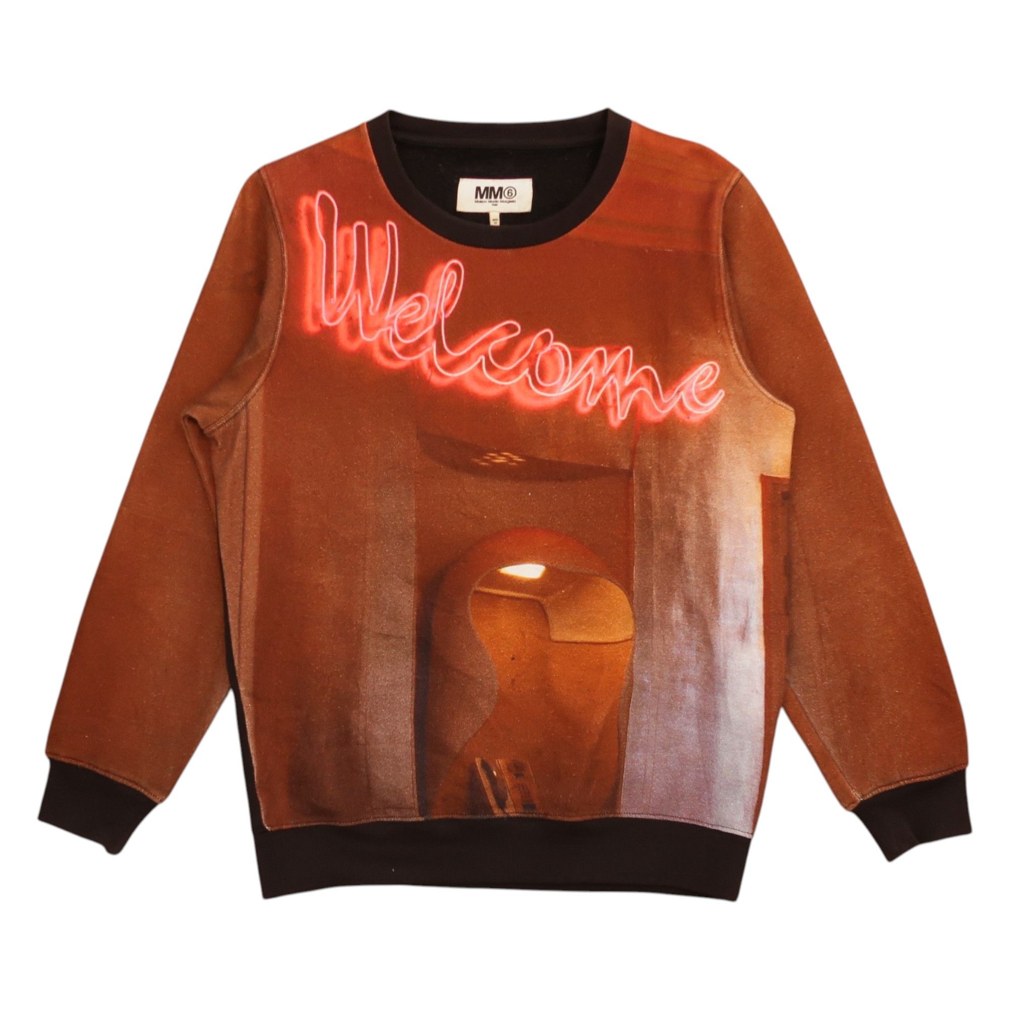 Pre-owned Maison Margiela Aw14  Mm6 "welcome Transfer" Sweatshirt In Brown