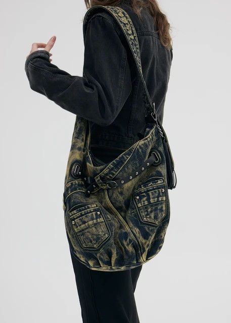 Japanese Brand Y2K Jeans Sling Crossbody Motorcycle Bag Size ONE SIZE - 2 Thumbnail