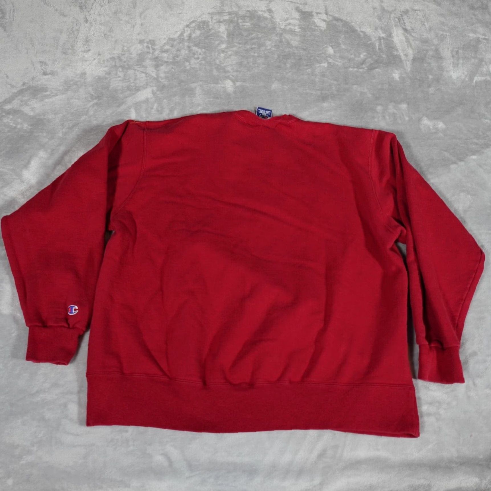 Champion VINTAGE Champion Script Fleece Sweatshirt Mens Large Red 90s Size US L / EU 52-54 / 3 - 5 Thumbnail
