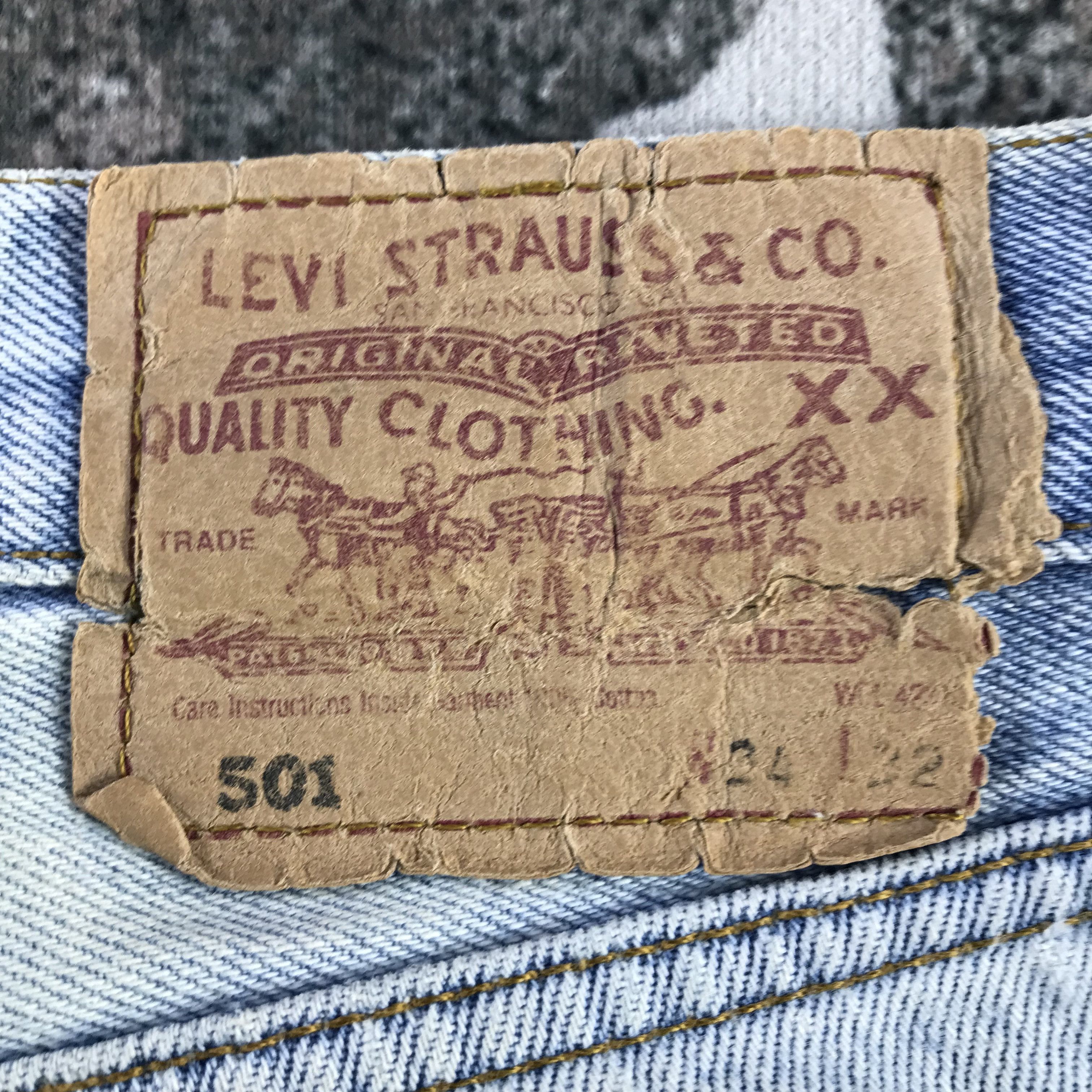 Levi's Vintage 90s Levis 501 Jeans Dirty Wash Denim KJ3354 Size US 32 / EU 48 - 5 Thumbnail