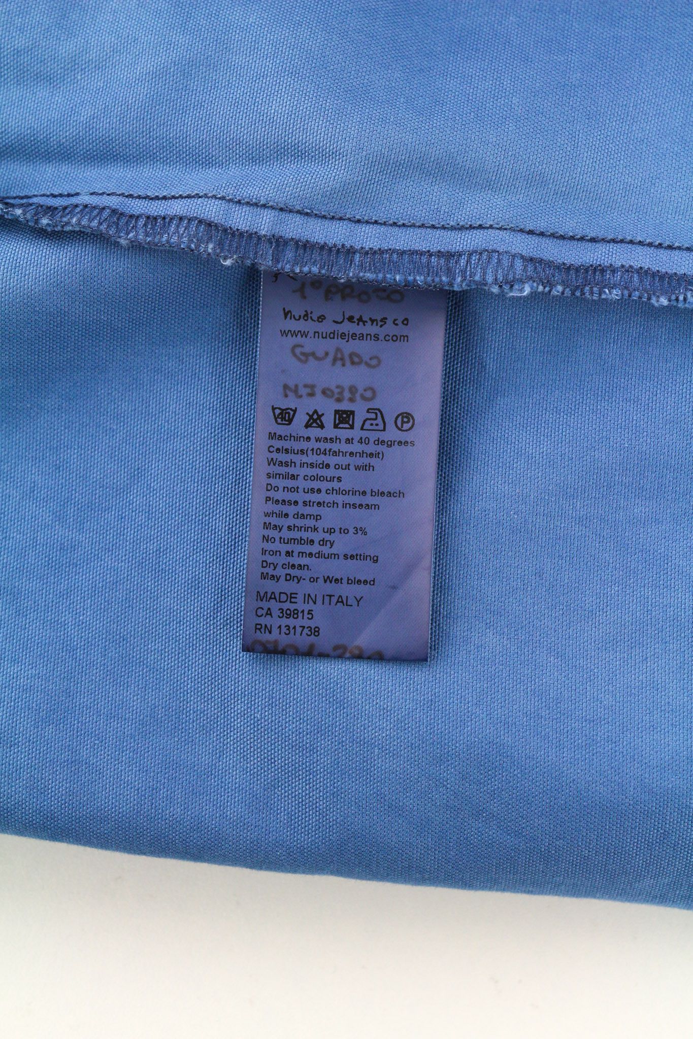 Nudie Jeans GUADO M 1/4 Button Neck Pocket Logo Blue Shirt 80734 Size US M / EU 48-50 / 2 - 6 Thumbnail