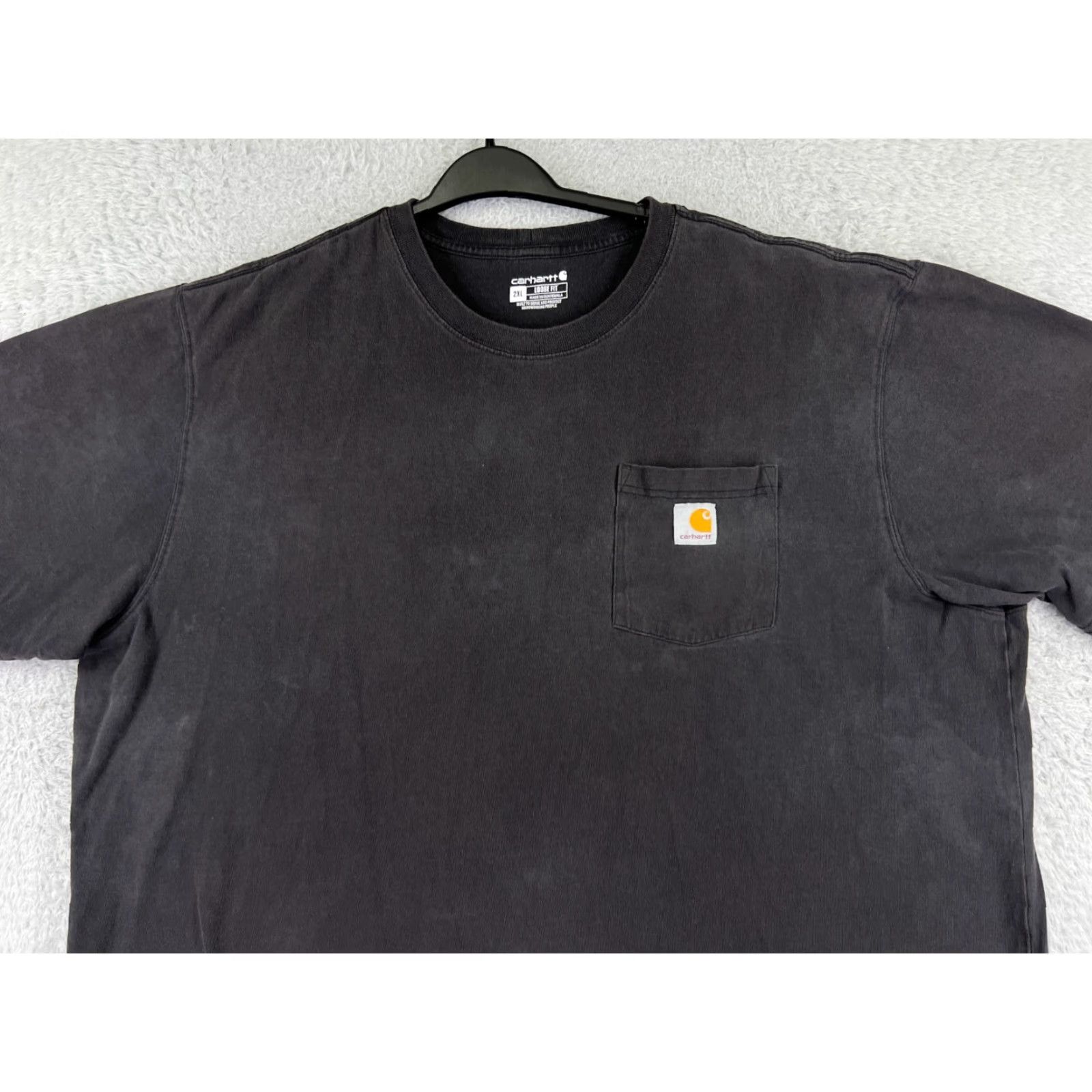 Carhartt Carhartt Men’s K87 T-Shirt – 2XL Black Short Sleeve Crew Neck 100% Cotton Jersey with Logo Embroidered Patch, Workwear Shirt, Big & Tall, Adult Mens Size US XXL / EU 58 / 5 - 5 Thumbnail