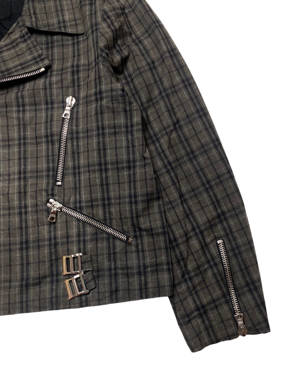 If Six Was Nine 2000s Sogo Matsuda - Riri Zipper Plaid Punk Biker Jacket Size US M / EU 48-50 / 2 - 6 Thumbnail
