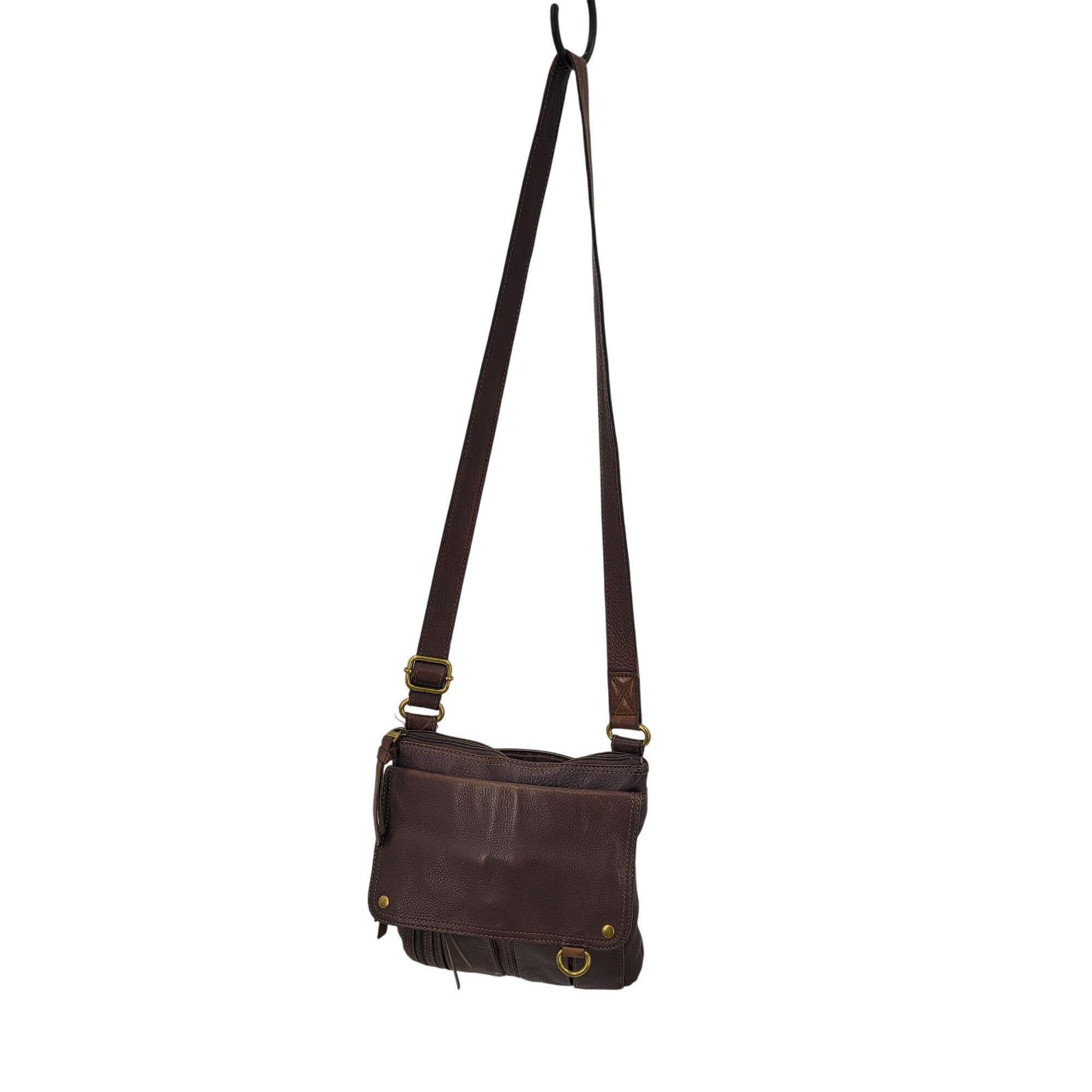 Fossil Vtg Fossil Morgan Brown Pebble Leather Crossbody Bag Multipl Size ONE SIZE - 16 Thumbnail