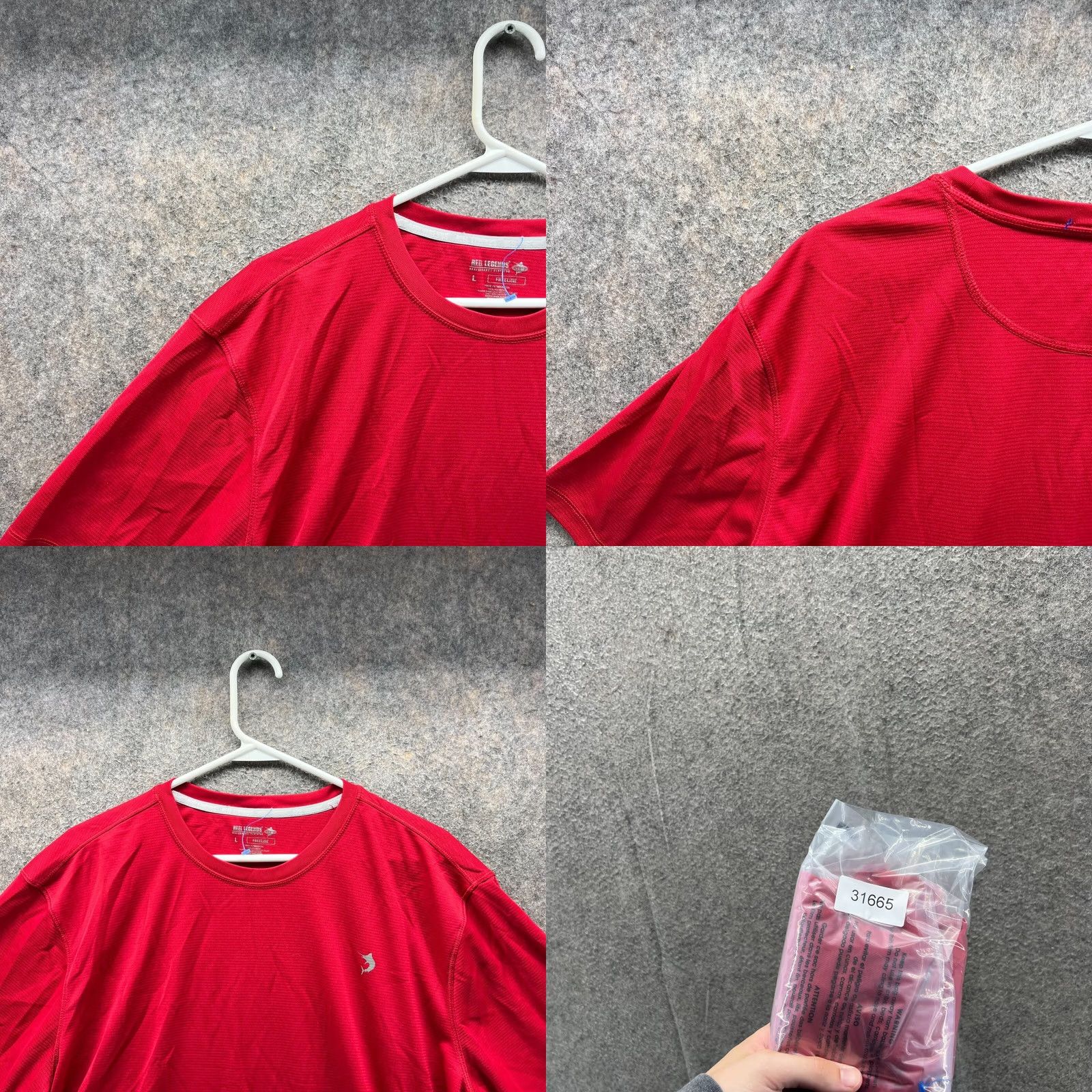 Vintage VINTAGE Reel Legends Shirt Mens Large Red Crewneck Freeline Fit Performance Polyester Shirt Size US L / EU 52-54 / 3 - 8 Thumbnail