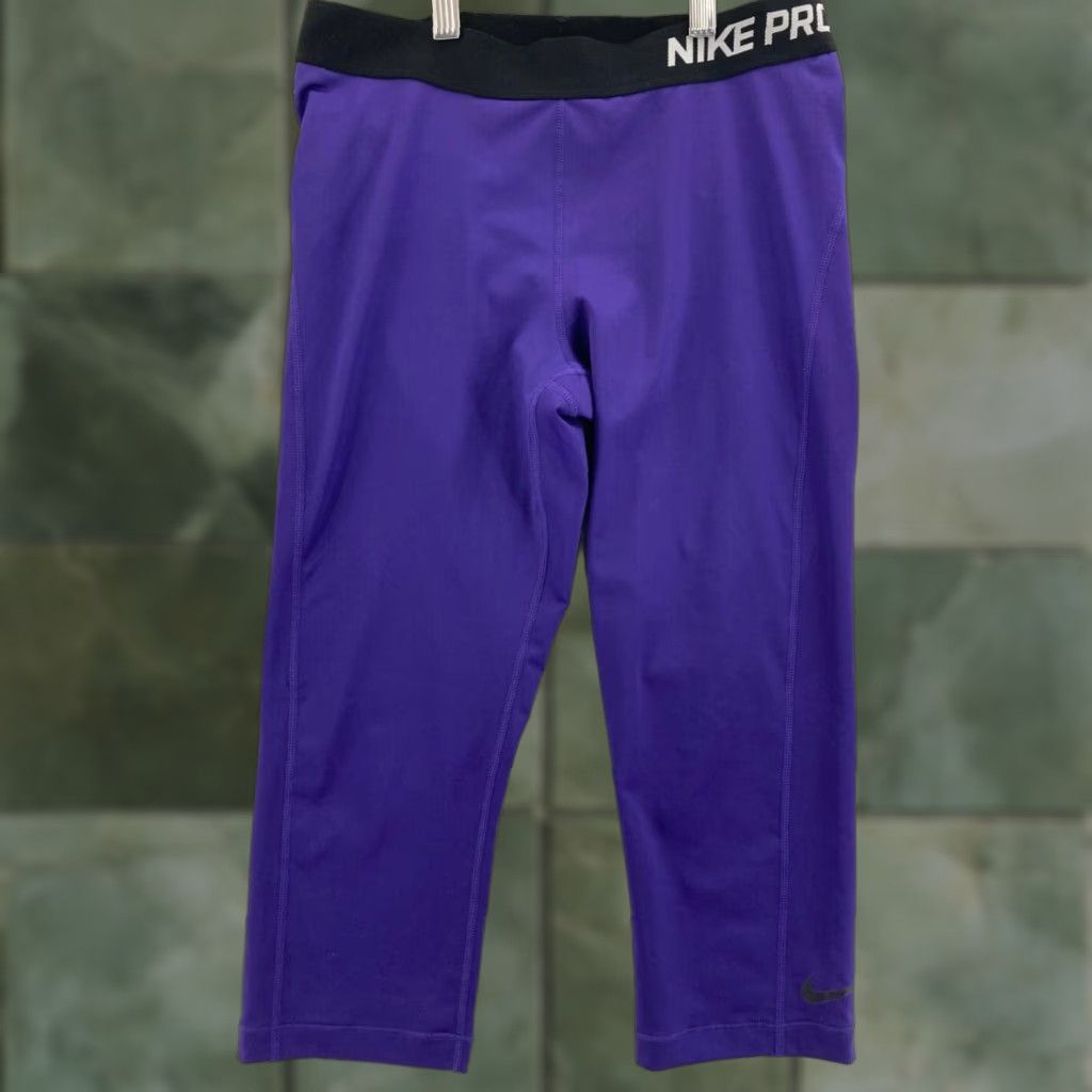 Nike Nike Pro Dri-Fit Compression Pants Womens Large Purple Size 36" / US 14 / IT 50 - 1 Thumbnail