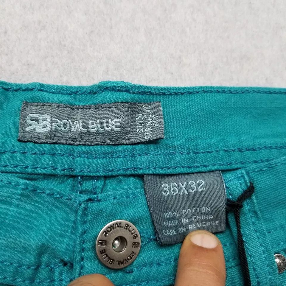 Other Royal Blue Shorts Mens 36 Chino Pockets Slim Casual Cotton Size US 36 / EU 52 - 8 Thumbnail