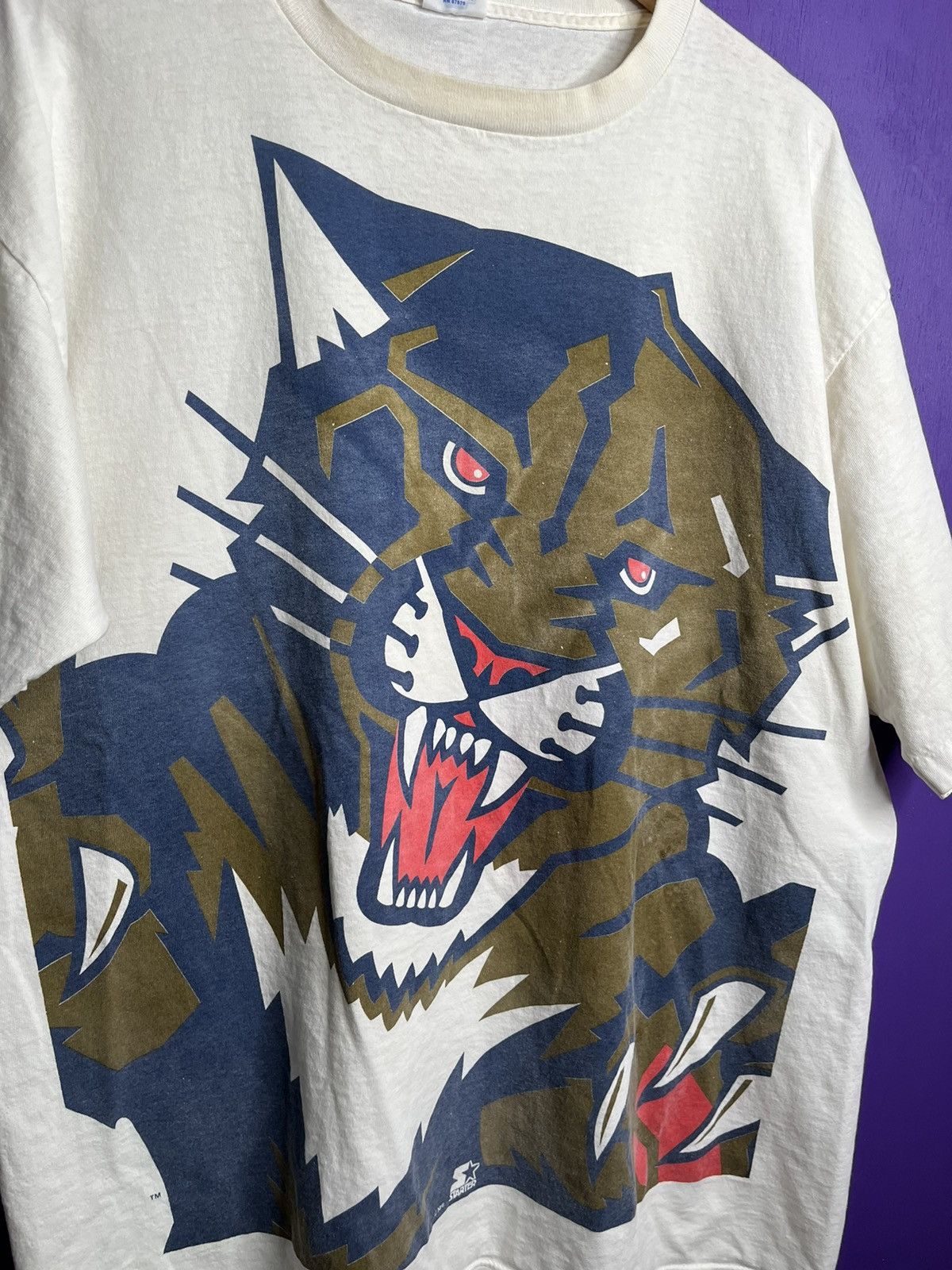 NHL × Starter × Vintage Vintage 90s Starter Florida panthers big logo t-shirt Size US XL / EU 56 / 4 - 3 Thumbnail
