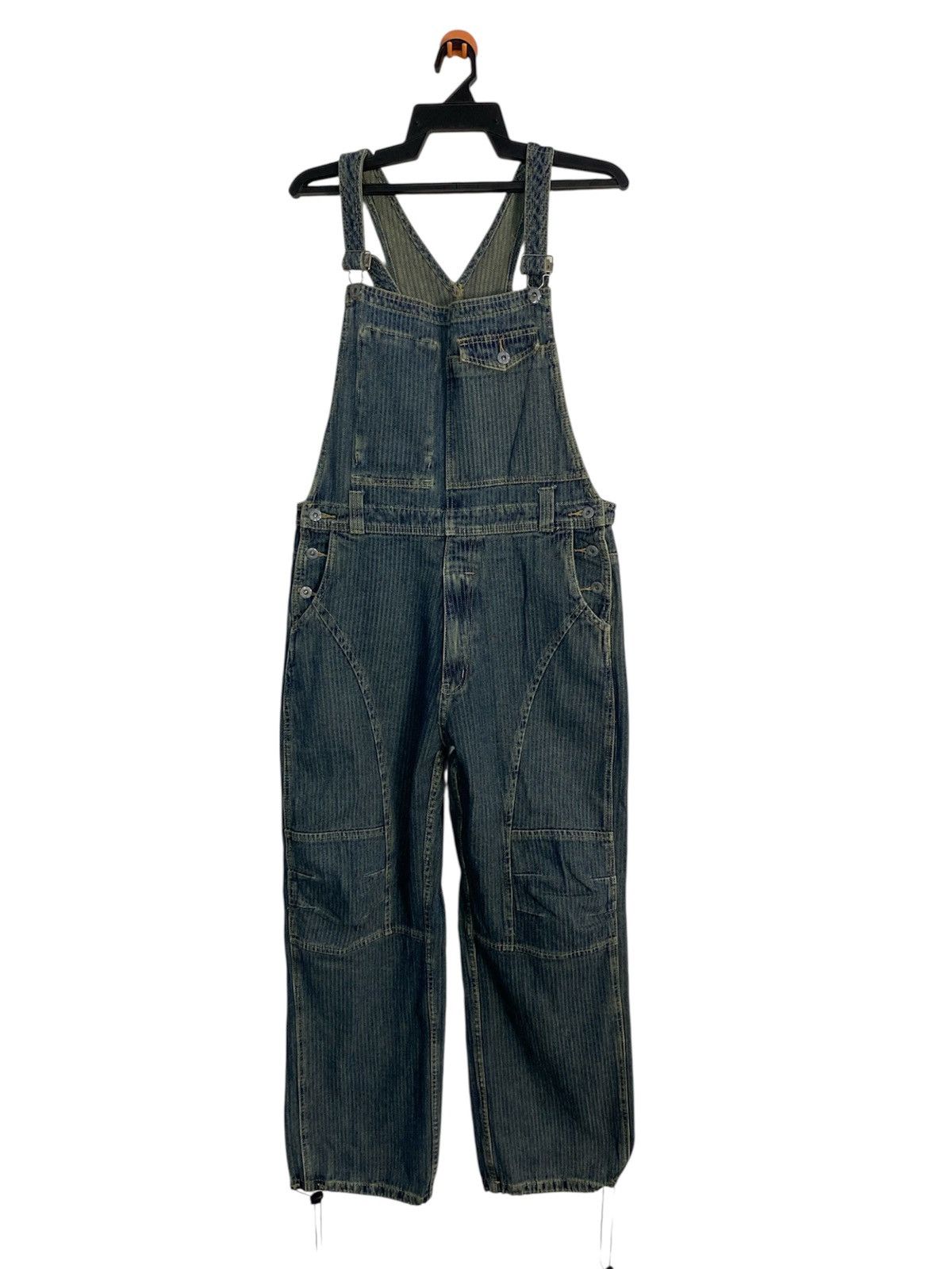 PPFM PPFM Bib Overall Striped Twill Double Knee Denim Size 34 Size US 34 / EU 50 - 1 Thumbnail