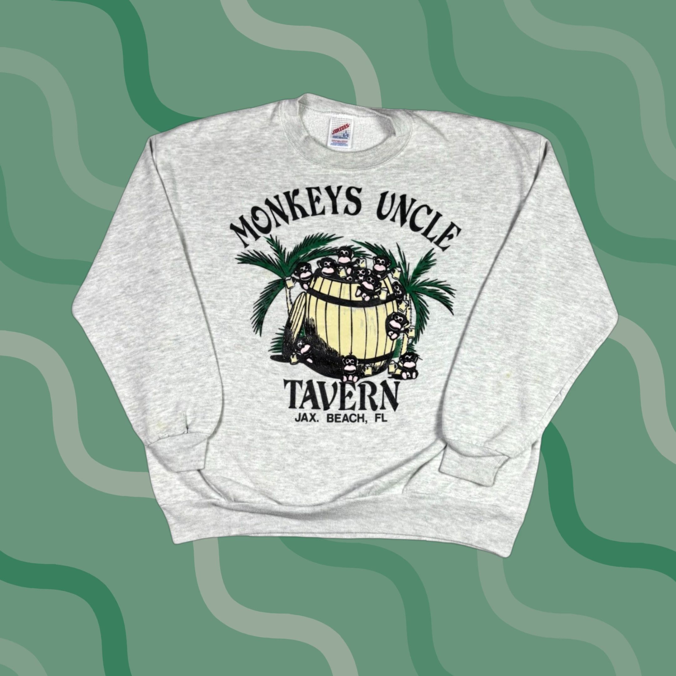 Jerzees VINTAGE Monkeys Uncle Tavern Promo Sweatshirt Adult Large 90s Size US L / EU 52-54 / 3 - 1 Thumbnail