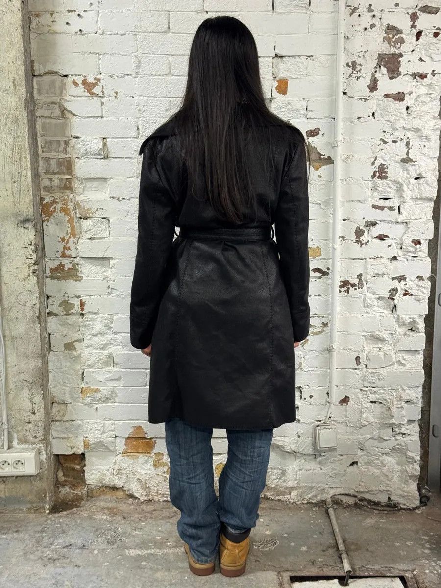 Balmain 2000s Balmain Black Faux Leather Trench Coat Size XS / US 0-2 / IT 36-38 - 4 Thumbnail