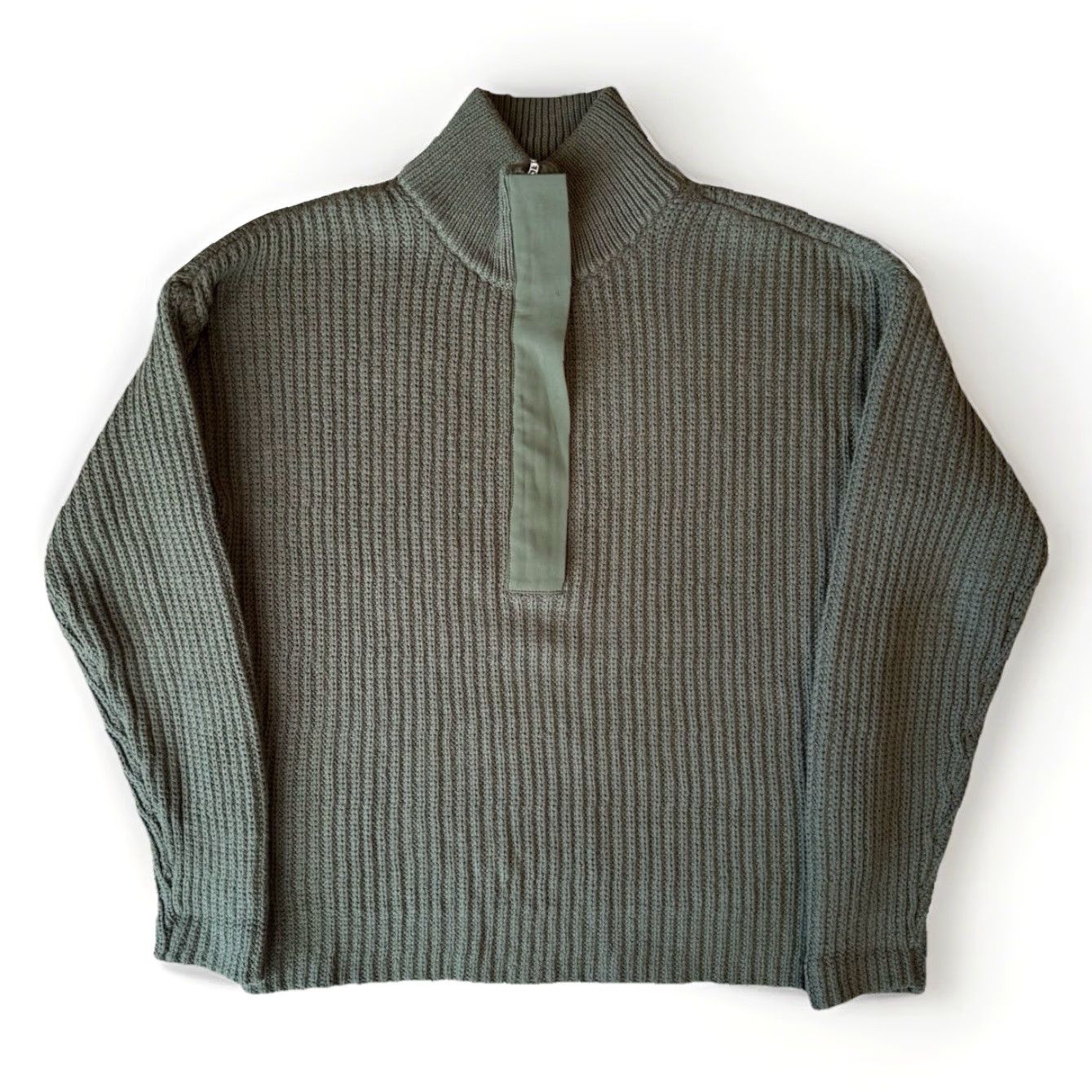 Outerknown Outerknown Sweater Small Green 1/2 Zip Cotton Pullover Minimalist NATO-Style? Size US S / EU 44-46 / 1 - 2 Thumbnail
