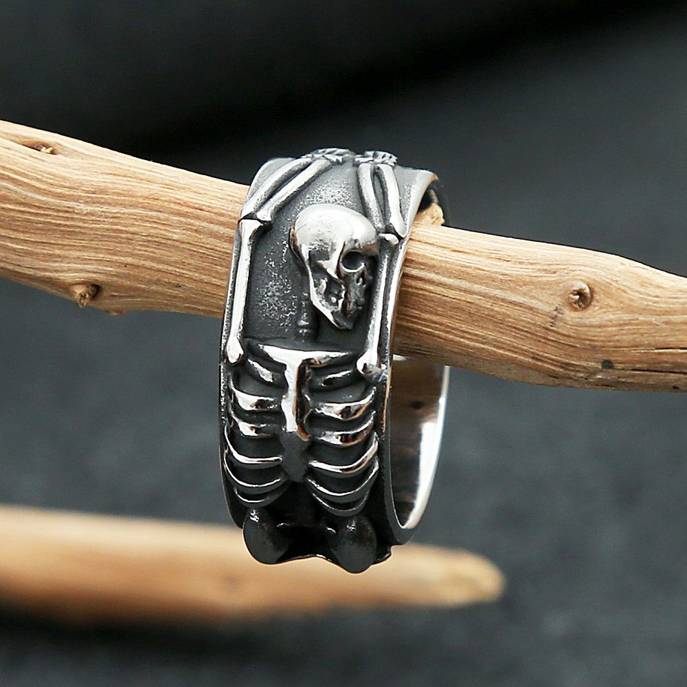Jewelry Creative Skull Biker Ring Size ONE SIZE - 2 Thumbnail