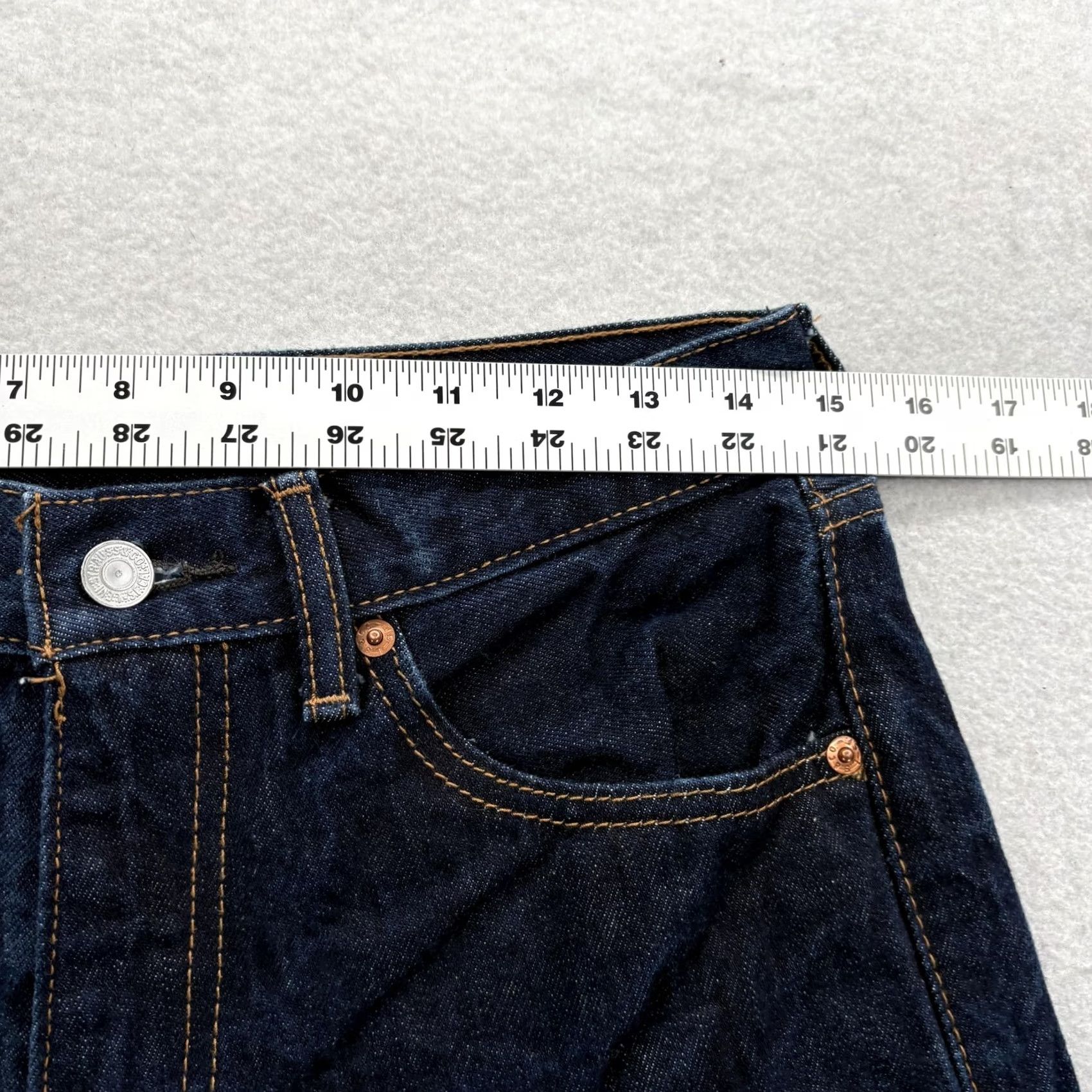 Levi's Levis 505 Jeans Mens 30x32 Blue Dark Wash Regular Straight Cotton Denim Pants Size US 30 / EU 46 - 6 Thumbnail