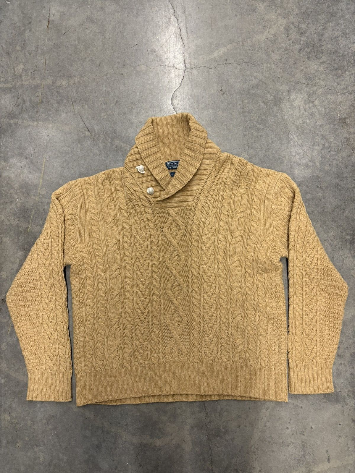 Polo Ralph Lauren Polo Ralph Lauren Cable Knit Sweater Mens XL Lambswool New Size US XL / EU 56 / 4 - 1 Thumbnail