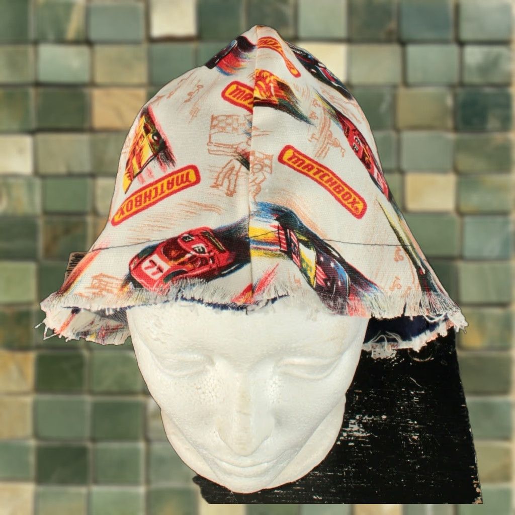 Vintage Boys Matchbox Car Print Bucket Hat 1970s Vtg 26" Cotton Children/Adults? Size ONE SIZE - 1 Thumbnail