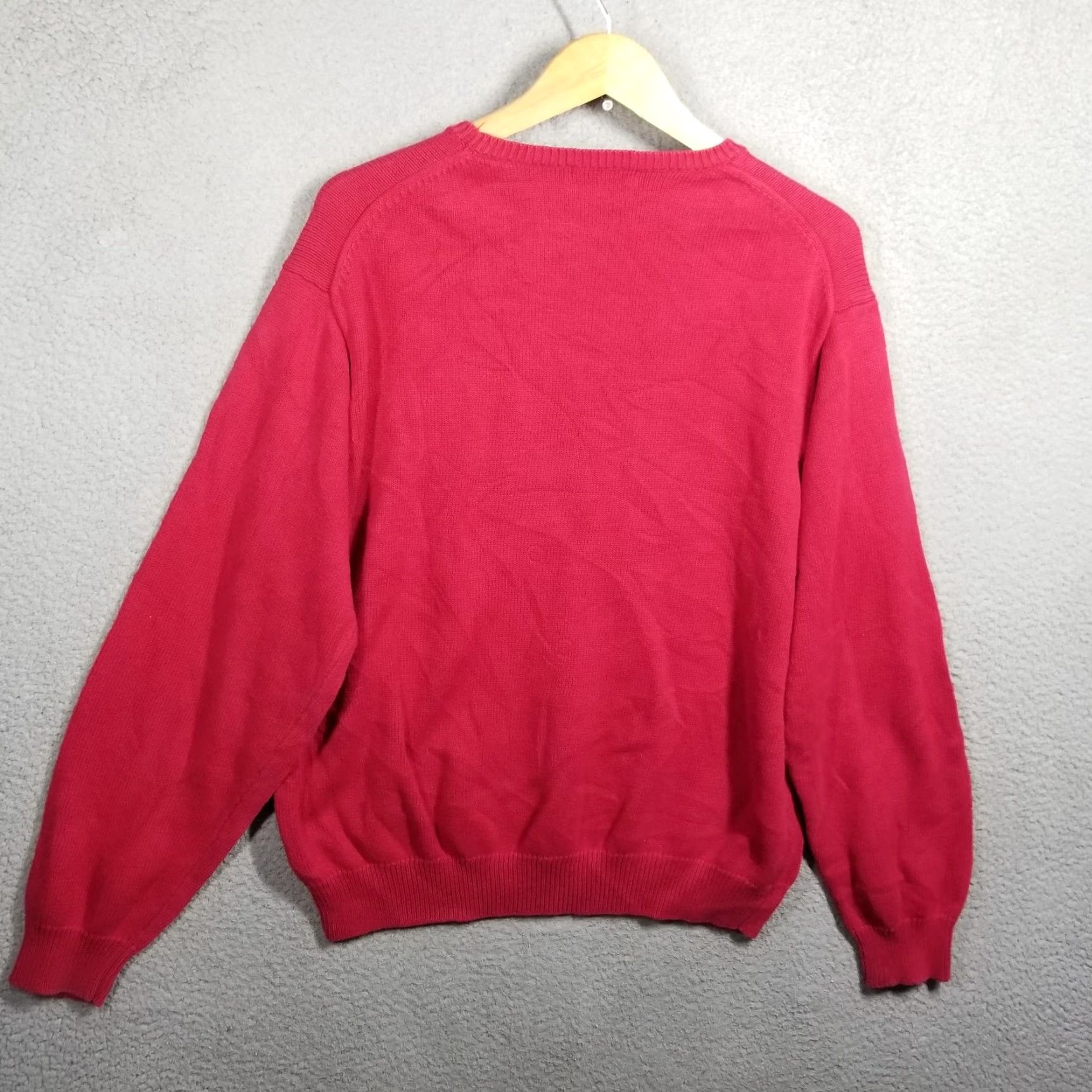 Nautica Nautica Sweater Mens Large Red 100% Cotton Knit Crewneck Pullover Logo Knit Style Tight-Knit Long Sleeve Casual Winter Size US L / EU 52-54 / 3 - 3 Thumbnail
