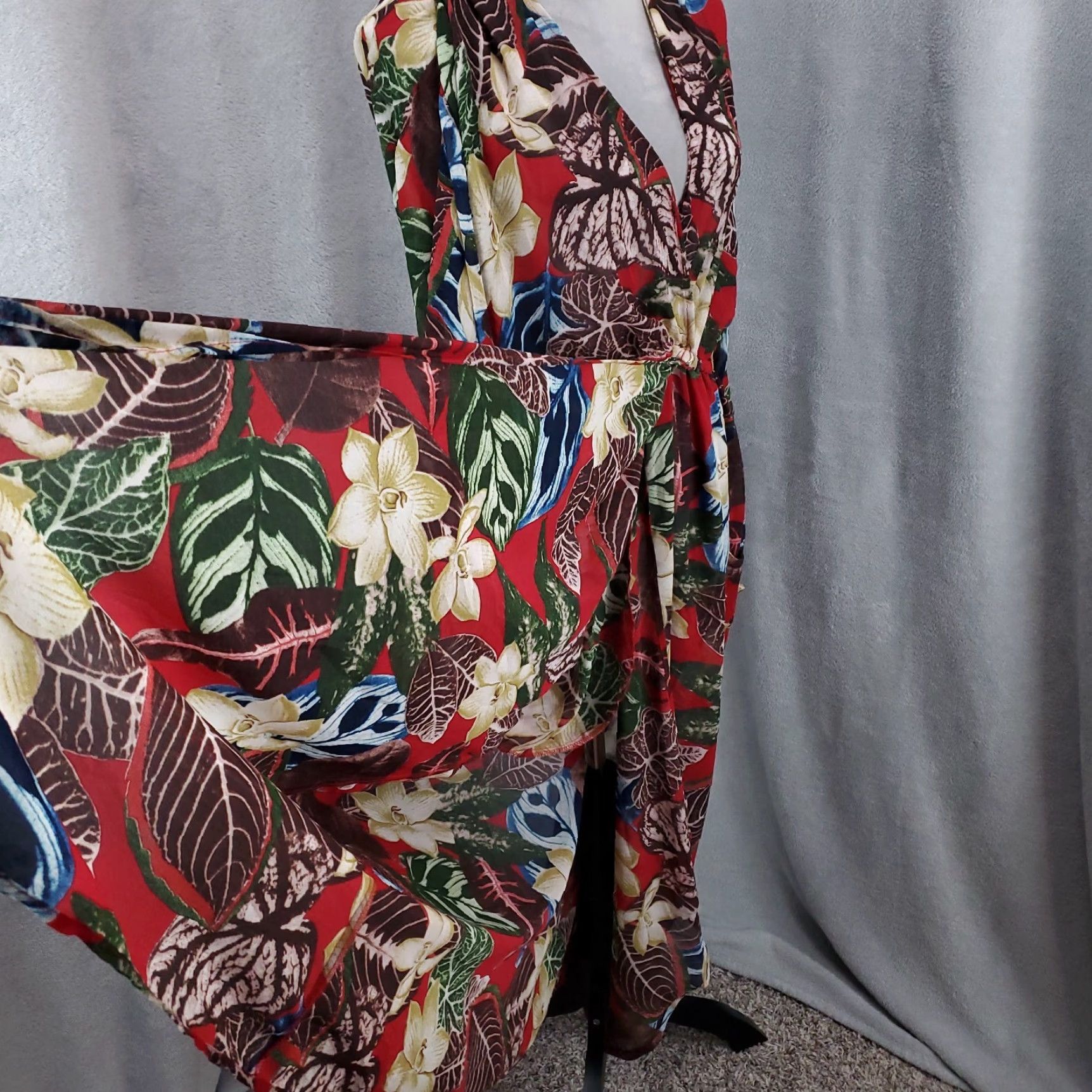 Vintage Umgee Dress Womens Large Floral Maxi Sheer Tropical Beach Cruise Size L / US 10 / IT 46 - 6 Thumbnail