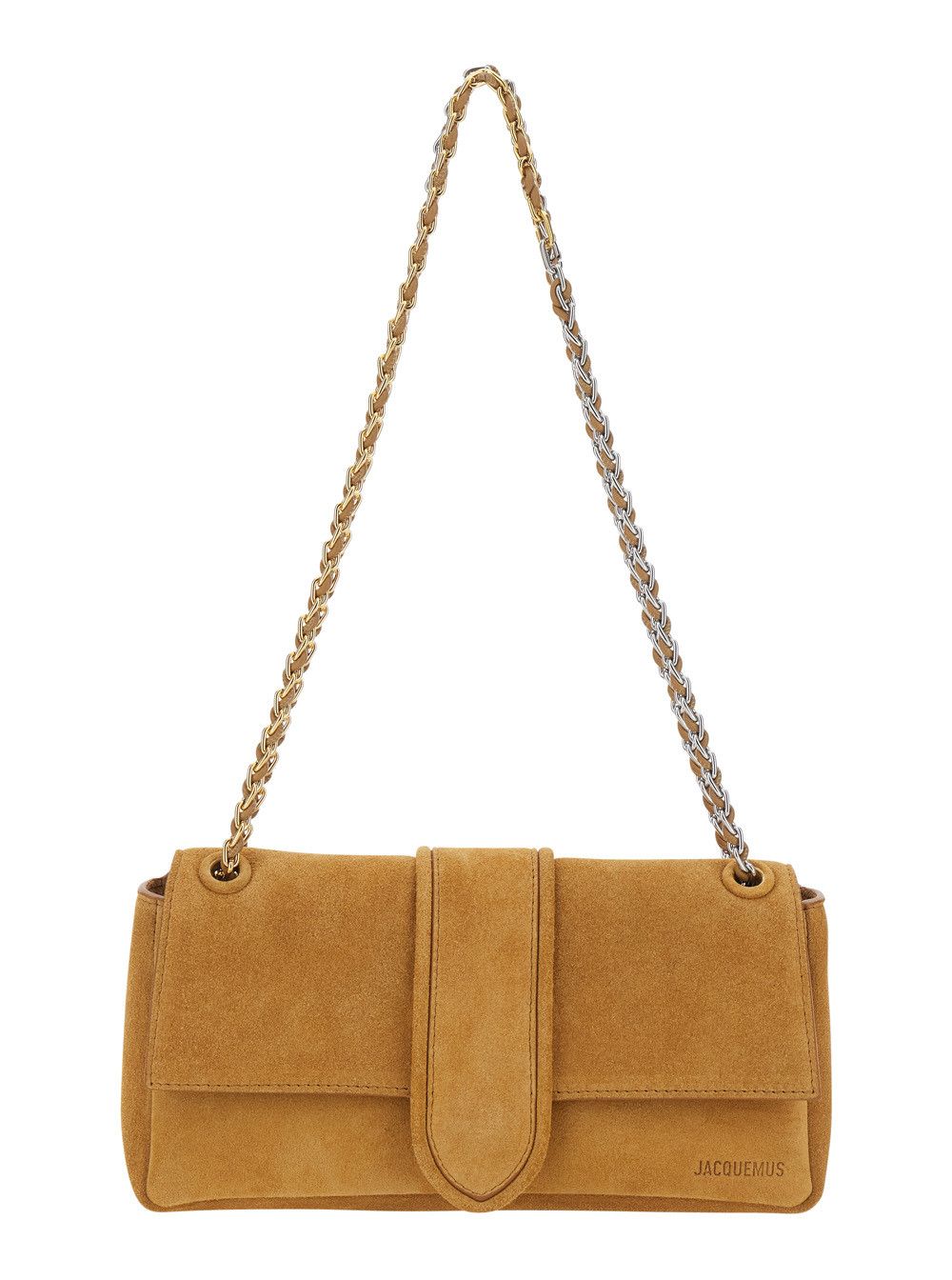 Jacquemus Shoulder Bag 'Le Bambino Chaine' with Chain Strap and Crocodile-Embossed Ecoleather in Brown for Women Size ONE SIZE - 1 Thumbnail