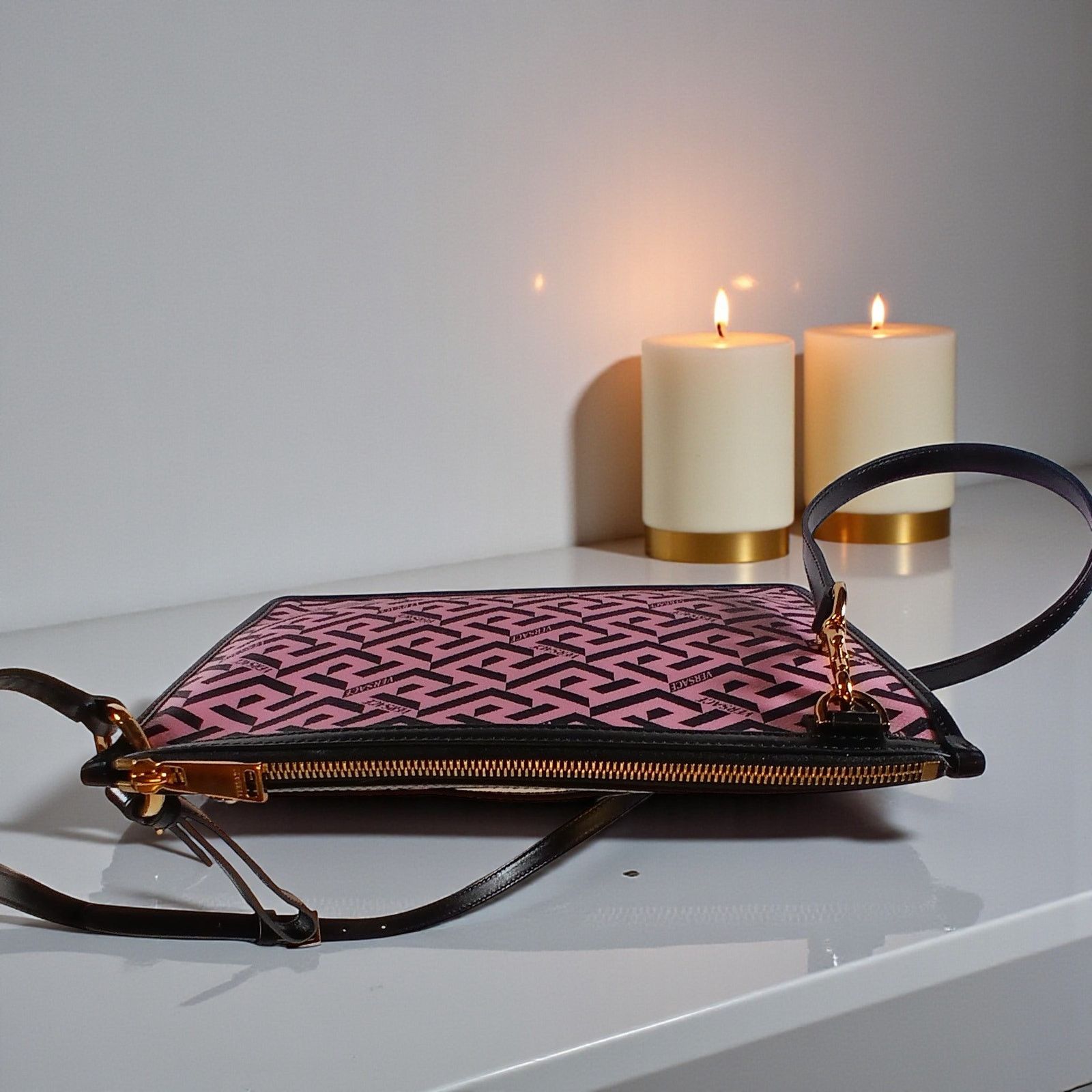 Versace Versace La Greca Signature Coated Canvas Leather Crossbody Size ONE SIZE - 10 Thumbnail