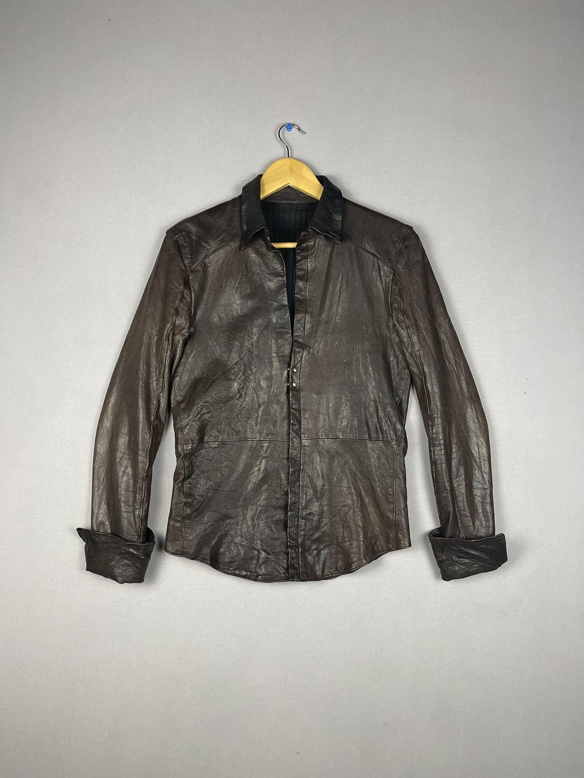 AKM AKM JAPAN Beauty Shine Brown Leather Jacket Size M / US 6-8 / IT 42-44 - 1 Thumbnail