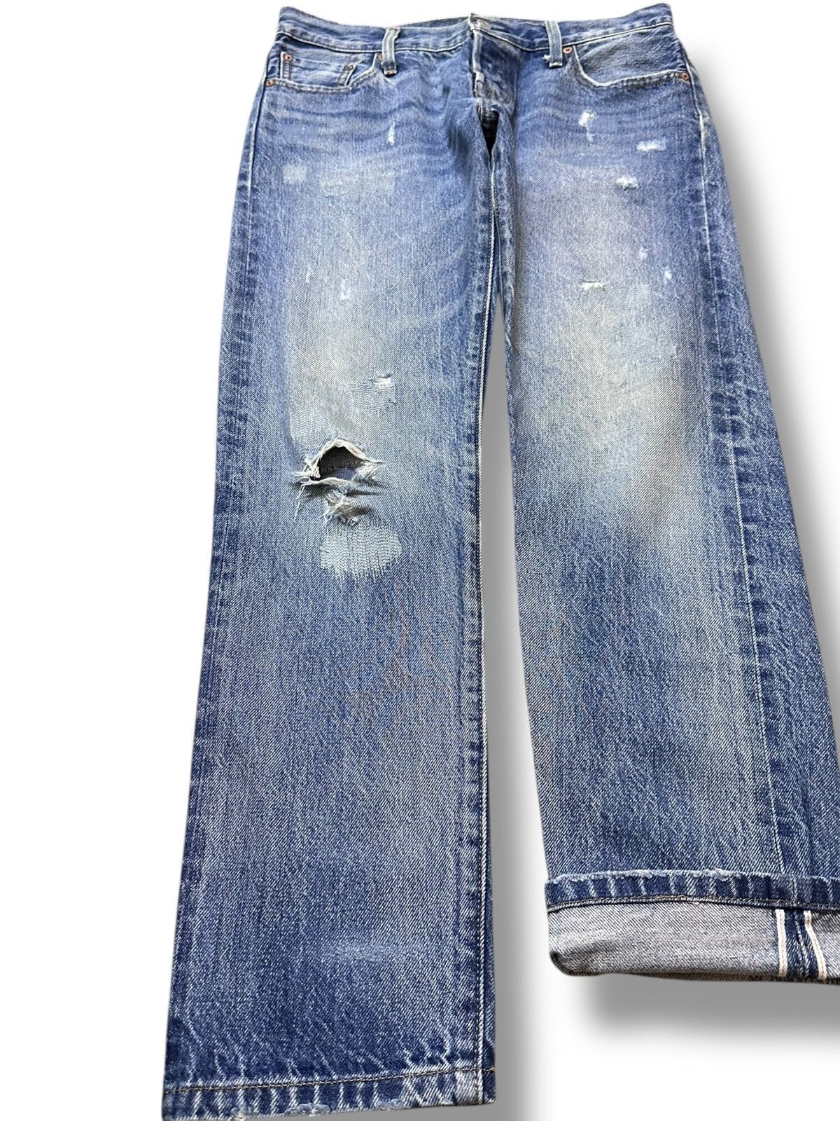 Levi's Vintage Clothing Vintage Levi’s 501 CT Selvedge Distressed Denim Size US 30 / EU 46 - 3 Thumbnail