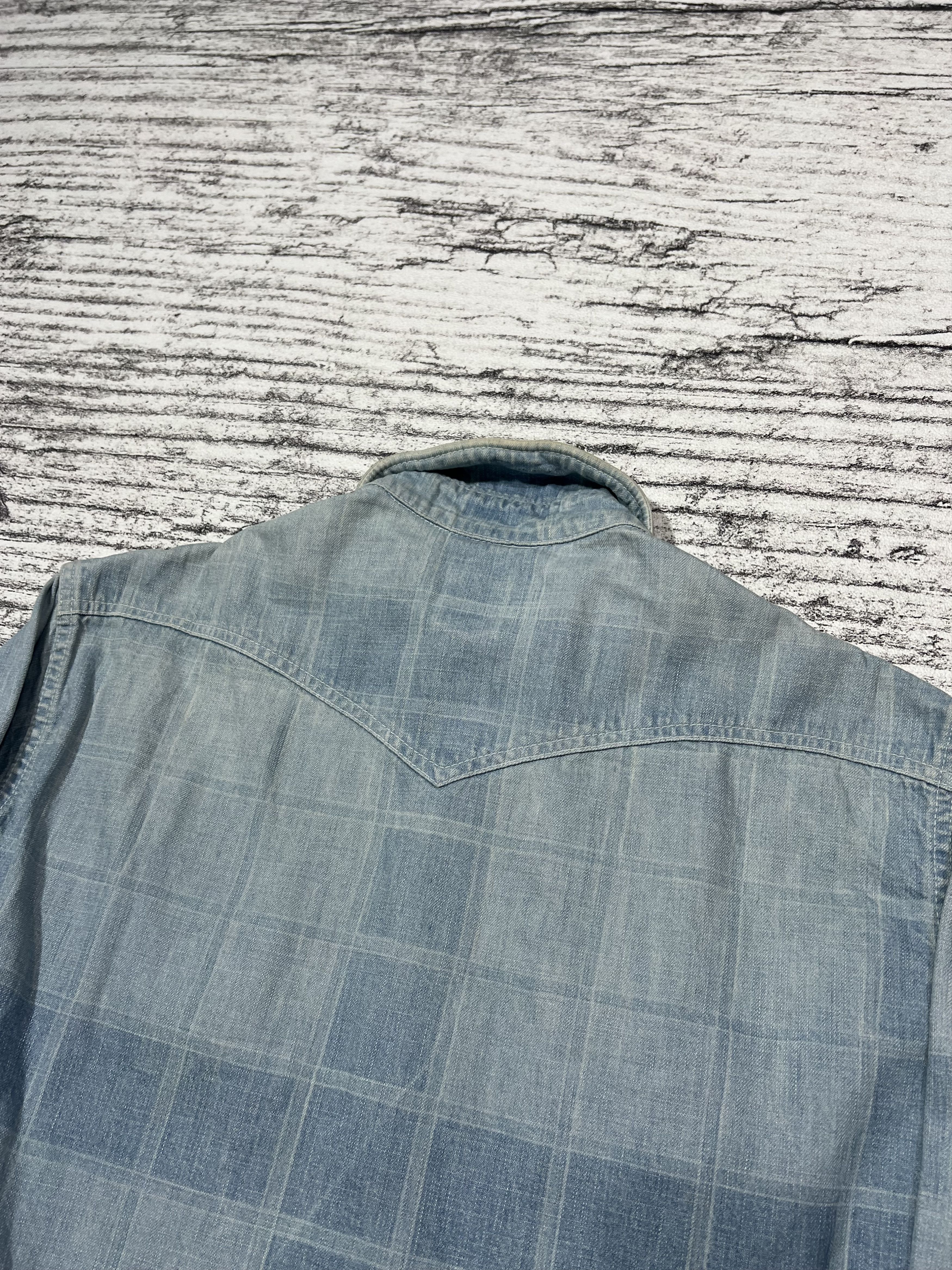 Momotaro Jeans 2000s Momotaro Jeans Pattern Longsleeve Denim Jeans Shirt Size US M / EU 48-50 / 2 - 6 Thumbnail